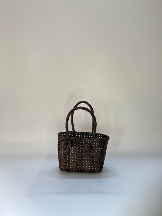 N°163XS - SAC CABAS TRESSÉ MAIN - MINI - multicolors