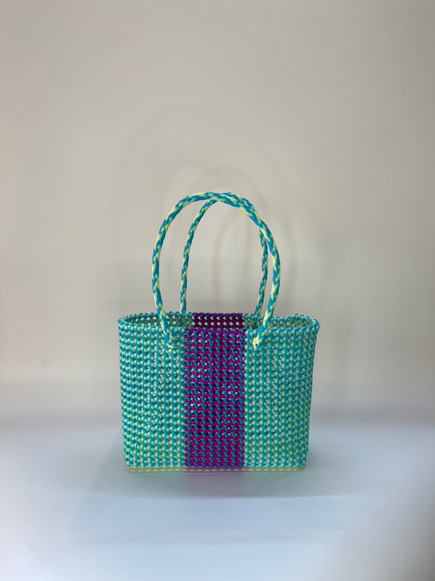 N°170M - SAC CABAS TRESSÉ MAIN - MOYEN - multicolors