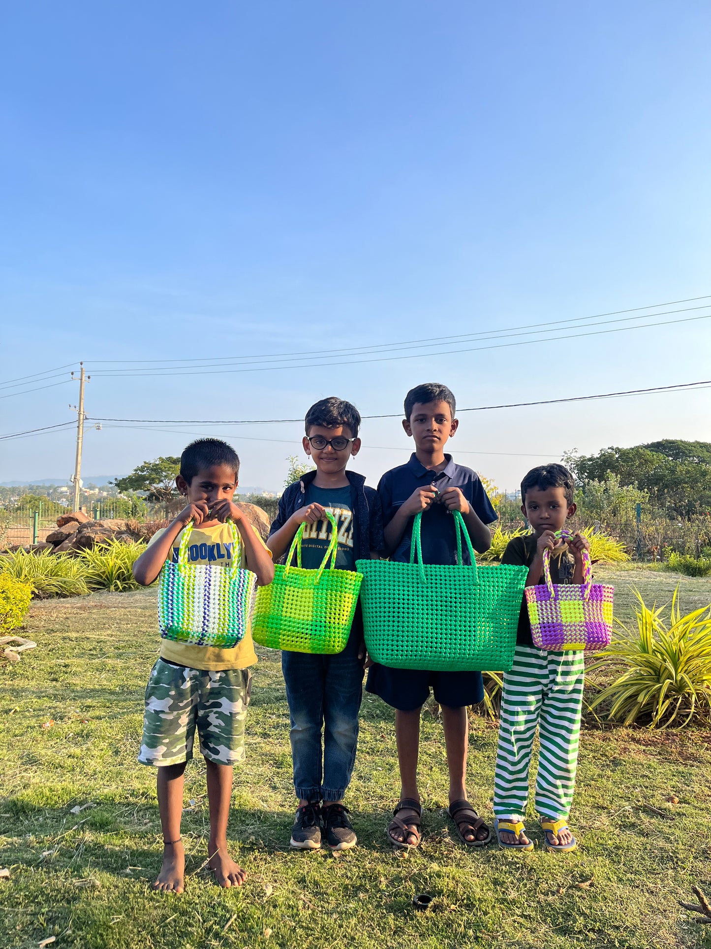 N°136L - SAC CABAS IMPARFAIT - GRAND - vert