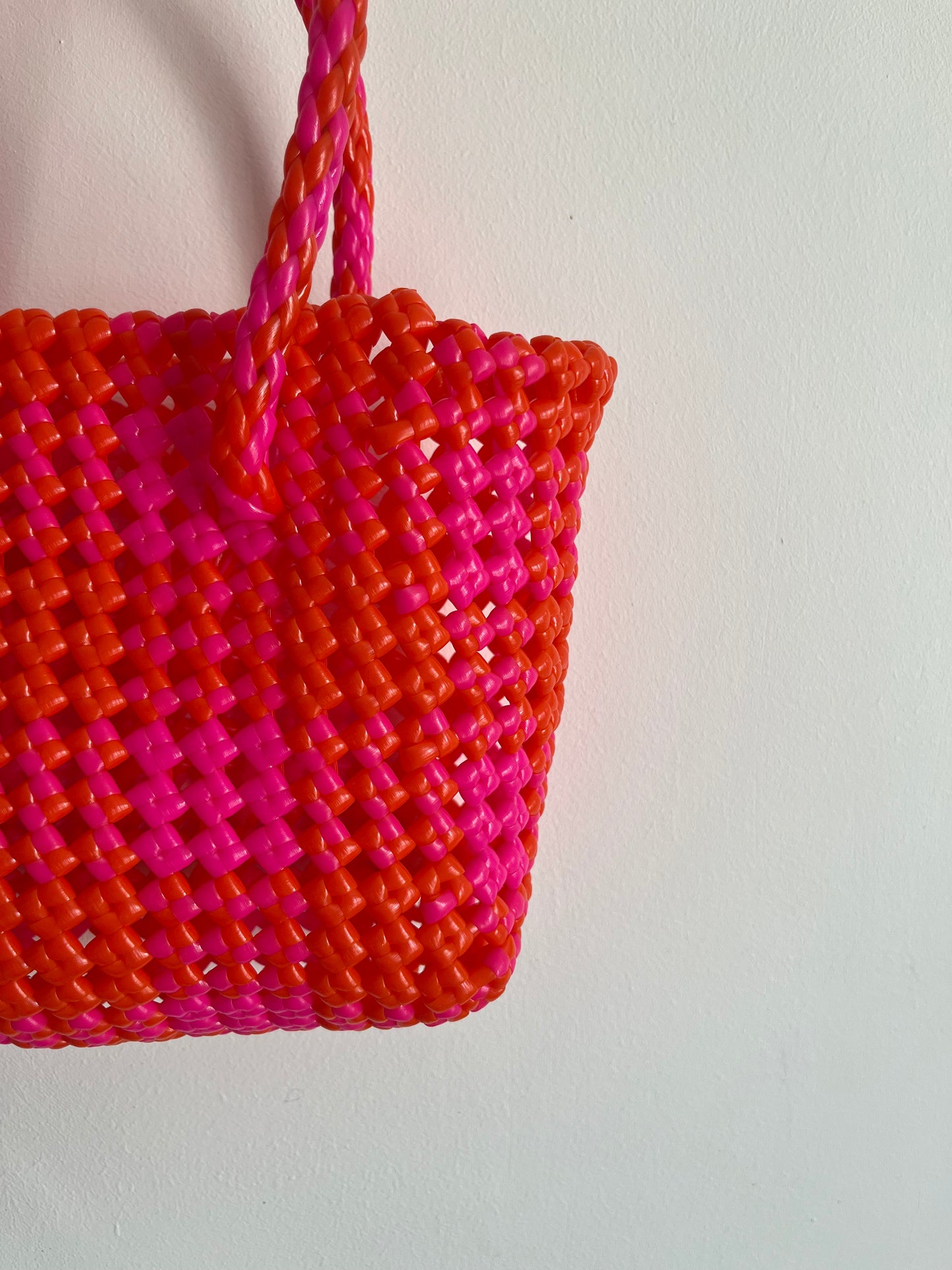 N°113XS - SAC IMPARFAIT - MINI - rose fluo & orange