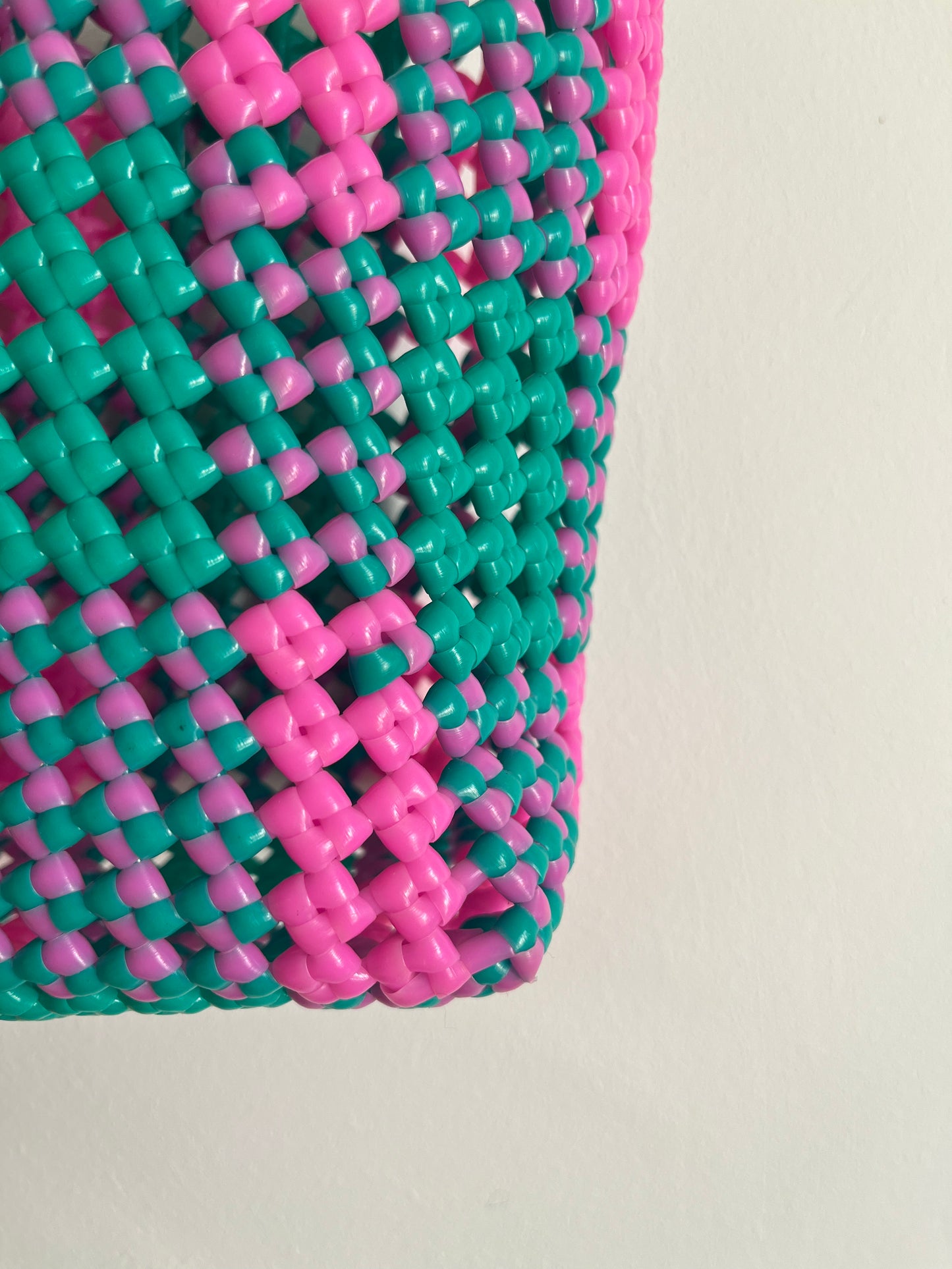 N°17S bis - SAC IMPARFAIT - PETIT - rose clair & turquoise