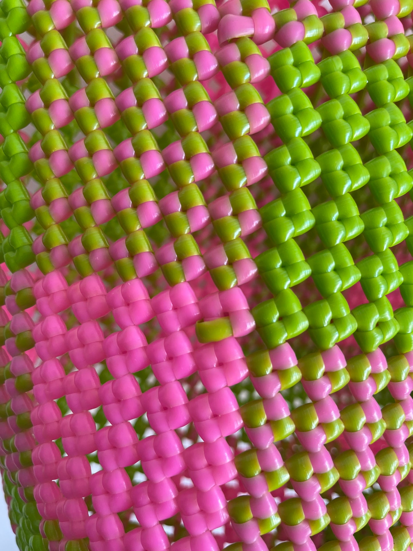 N°21L bis - SAC CABAS IMPARFAIT - GRAND - rose clair & vert clair
