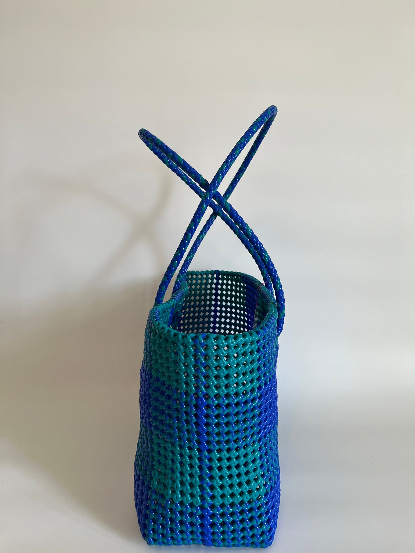 N°338L - SAC COLORÉ - GRAND - Bleu foncé & turquoise