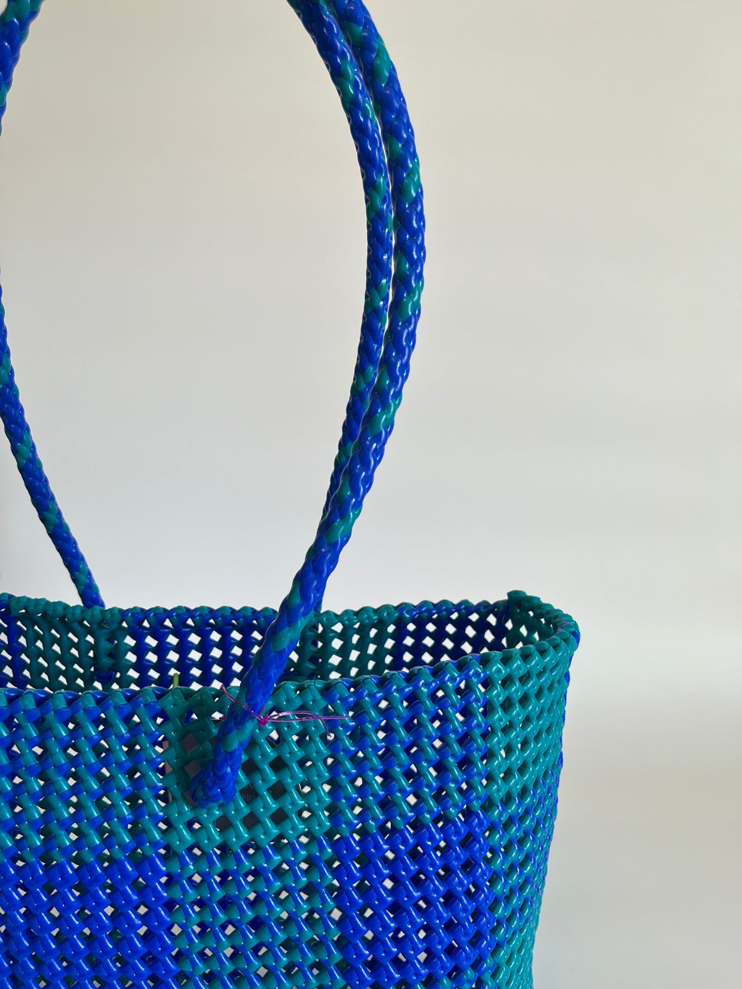 N°338L - SAC COLORÉ - GRAND - Bleu foncé & turquoise