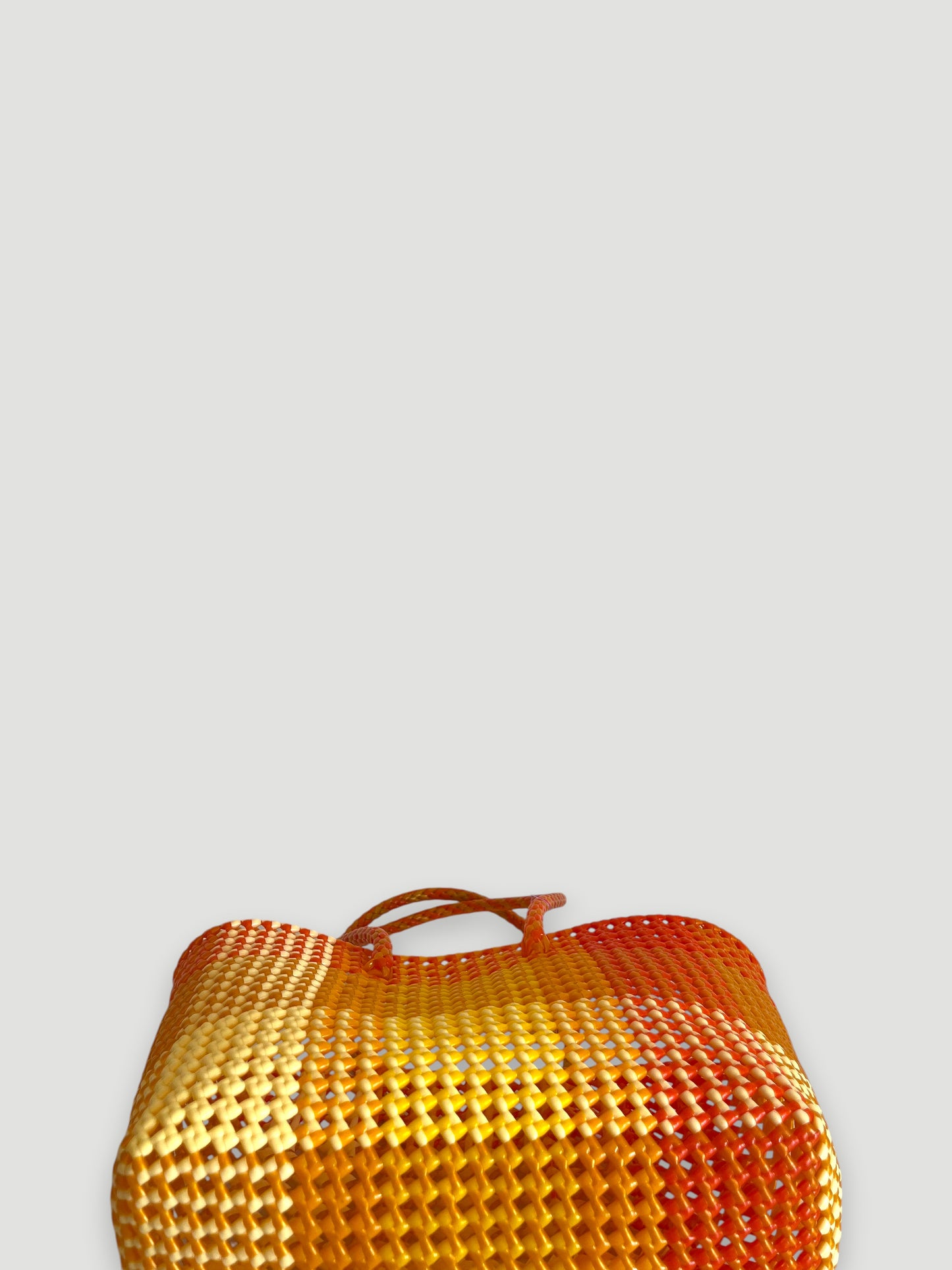 N°334M - SAC PANIER TRESSÉ MAIN - MOYEN - multicolors