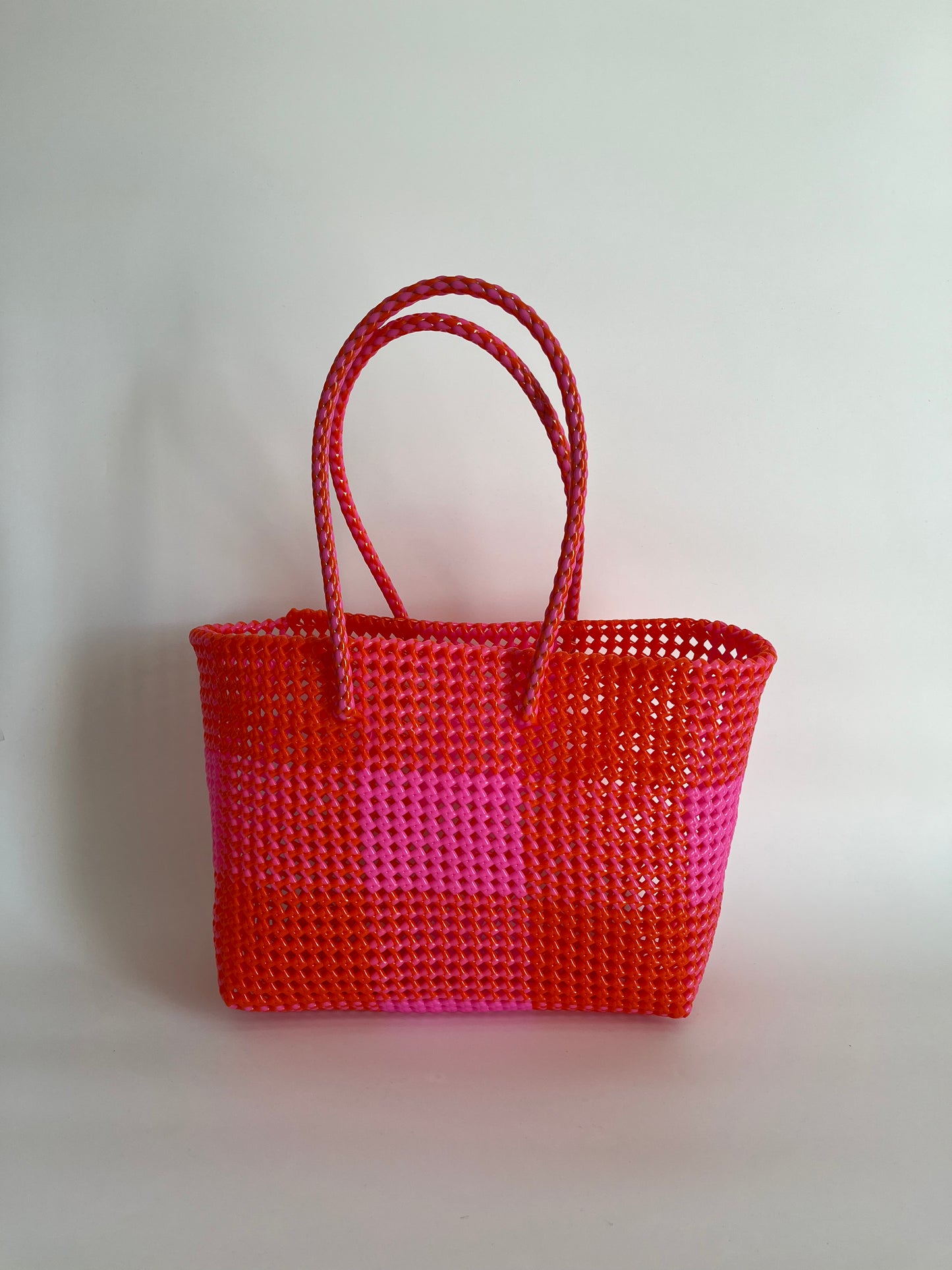 N°12L bis - SAC COLORÉ - GRAND - rose clair & rouge