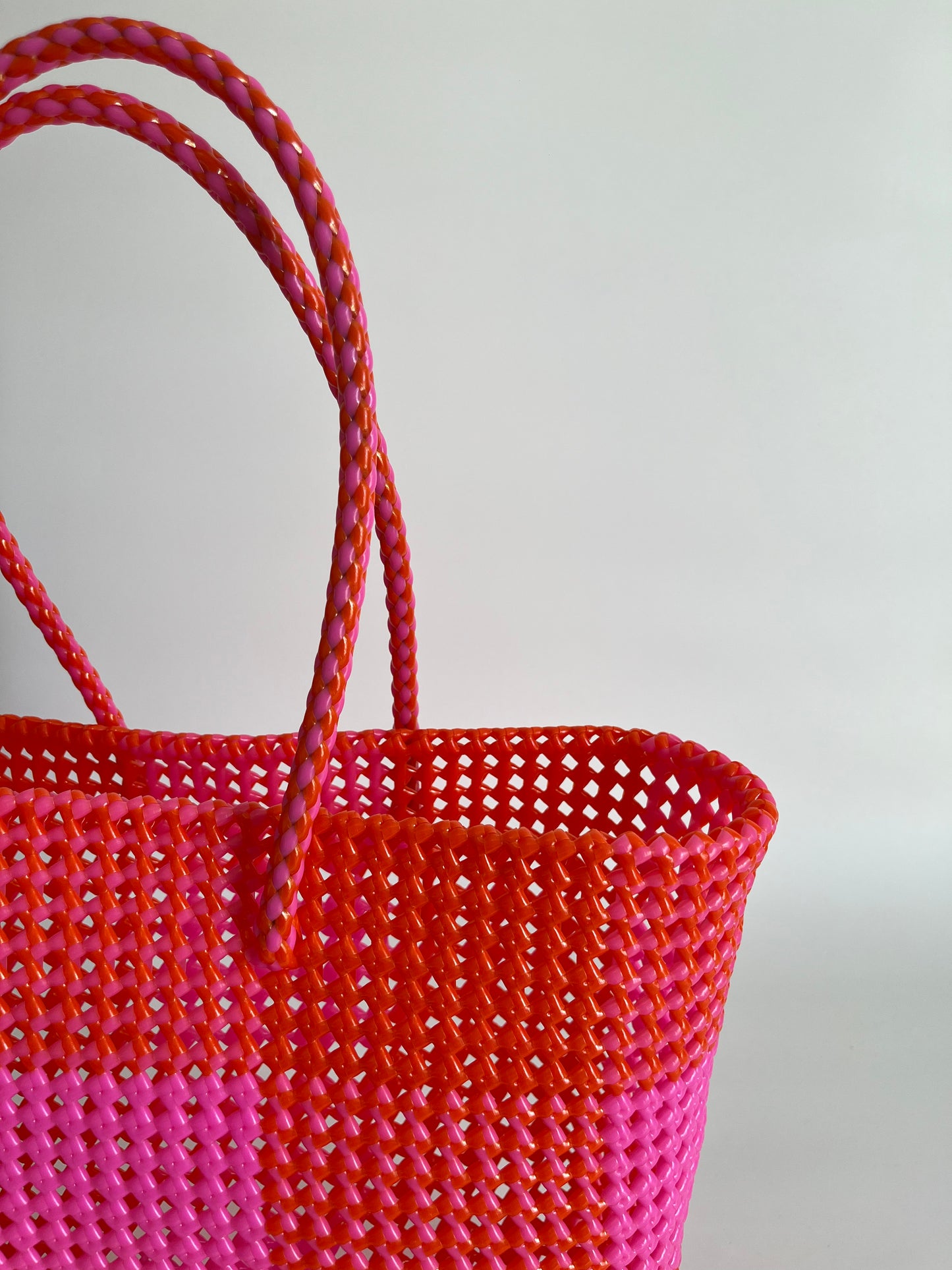 N°12L bis - SAC COLORÉ - GRAND - rose clair & rouge
