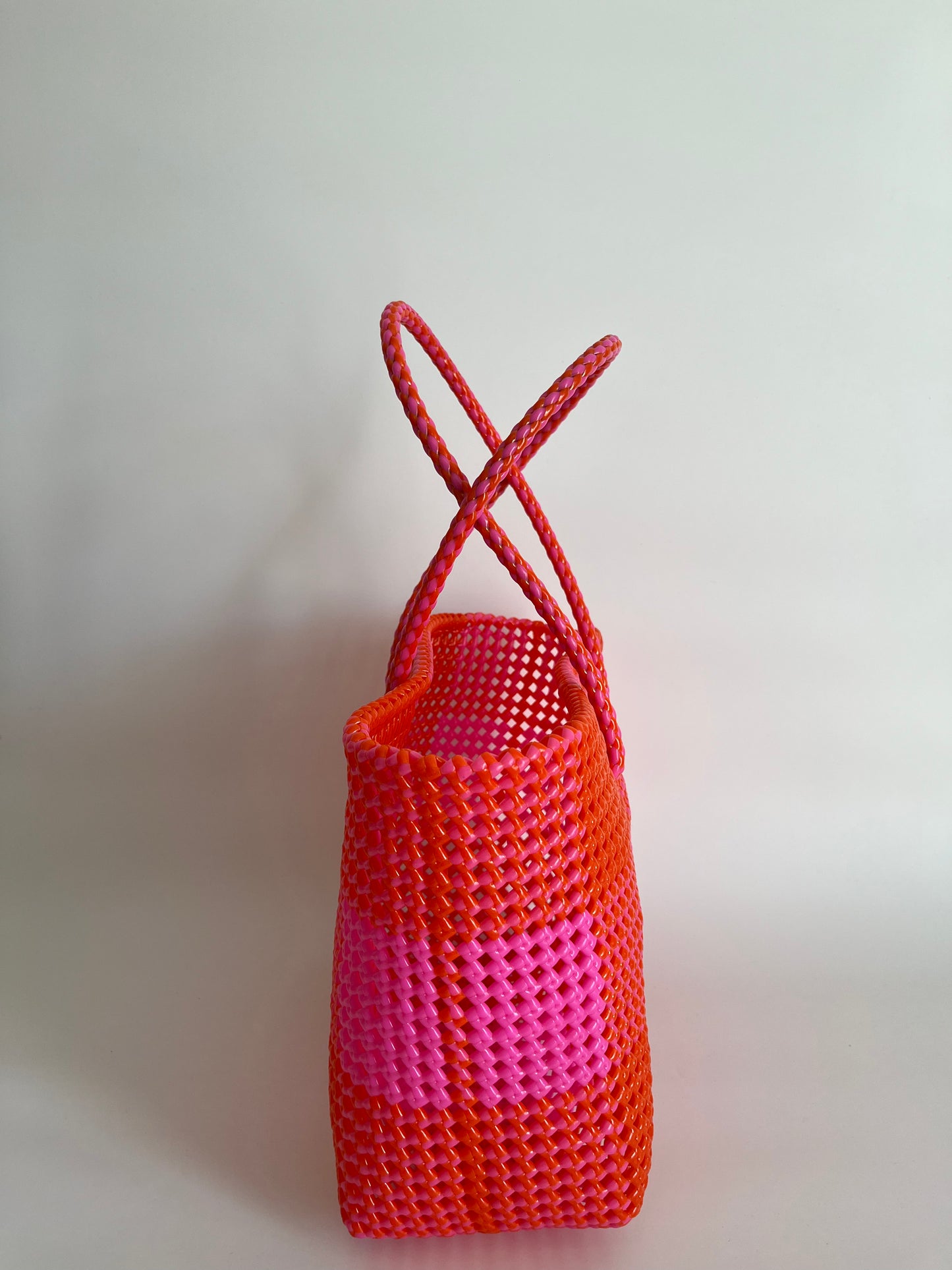N°12L bis - SAC COLORÉ - GRAND - rose clair & rouge