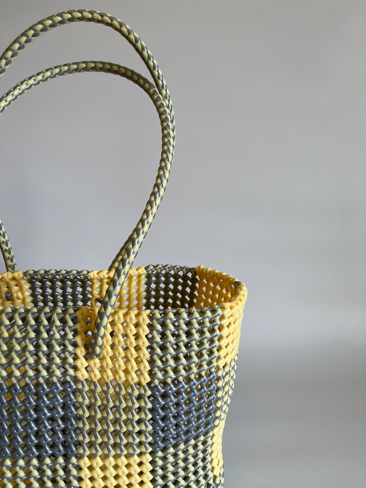 N°348L - SAC COLORÉ - GRAND - Crème & argenté