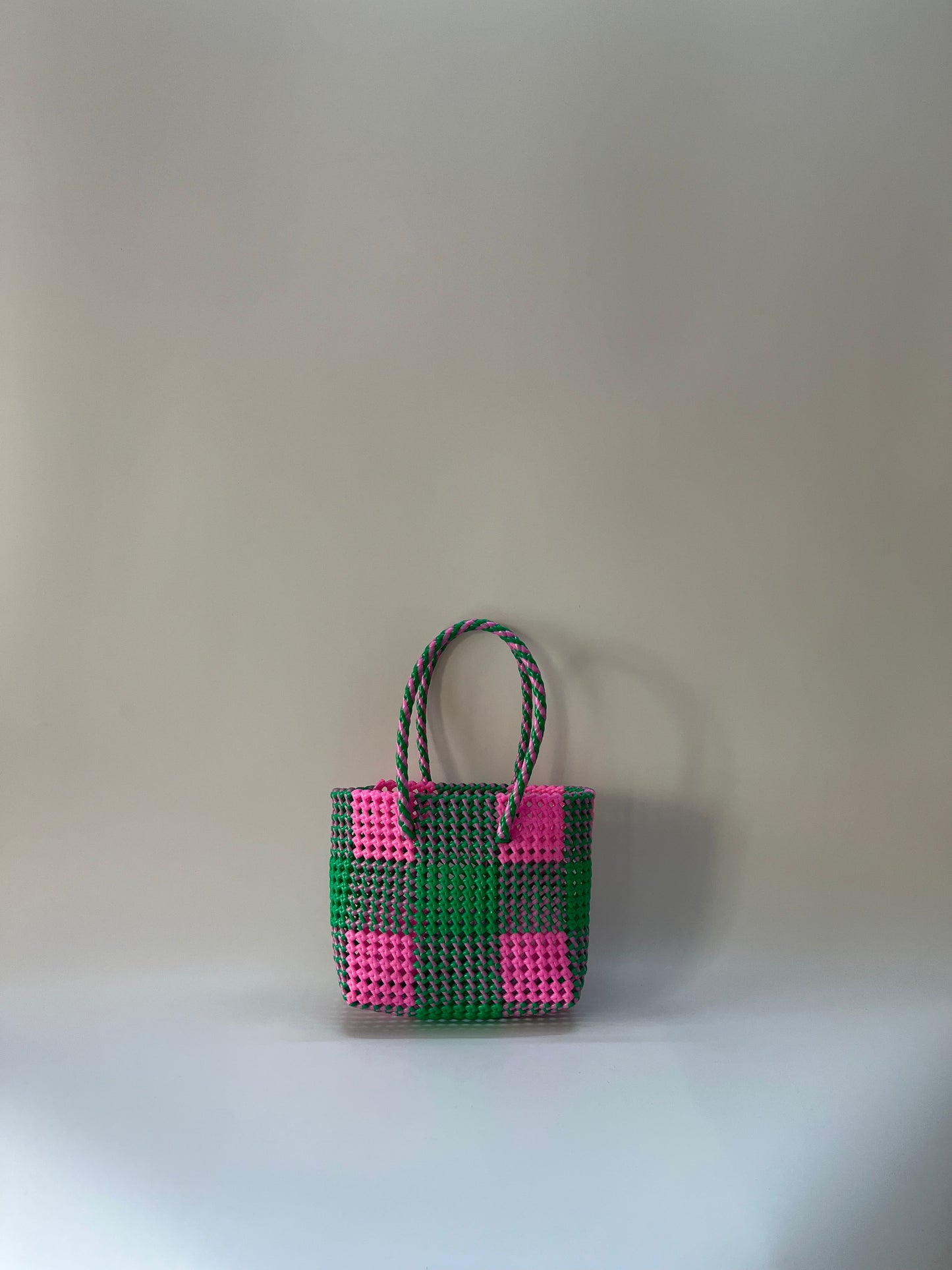 N°19S - SAC COLORÉ - PETIT - rose clair & vert