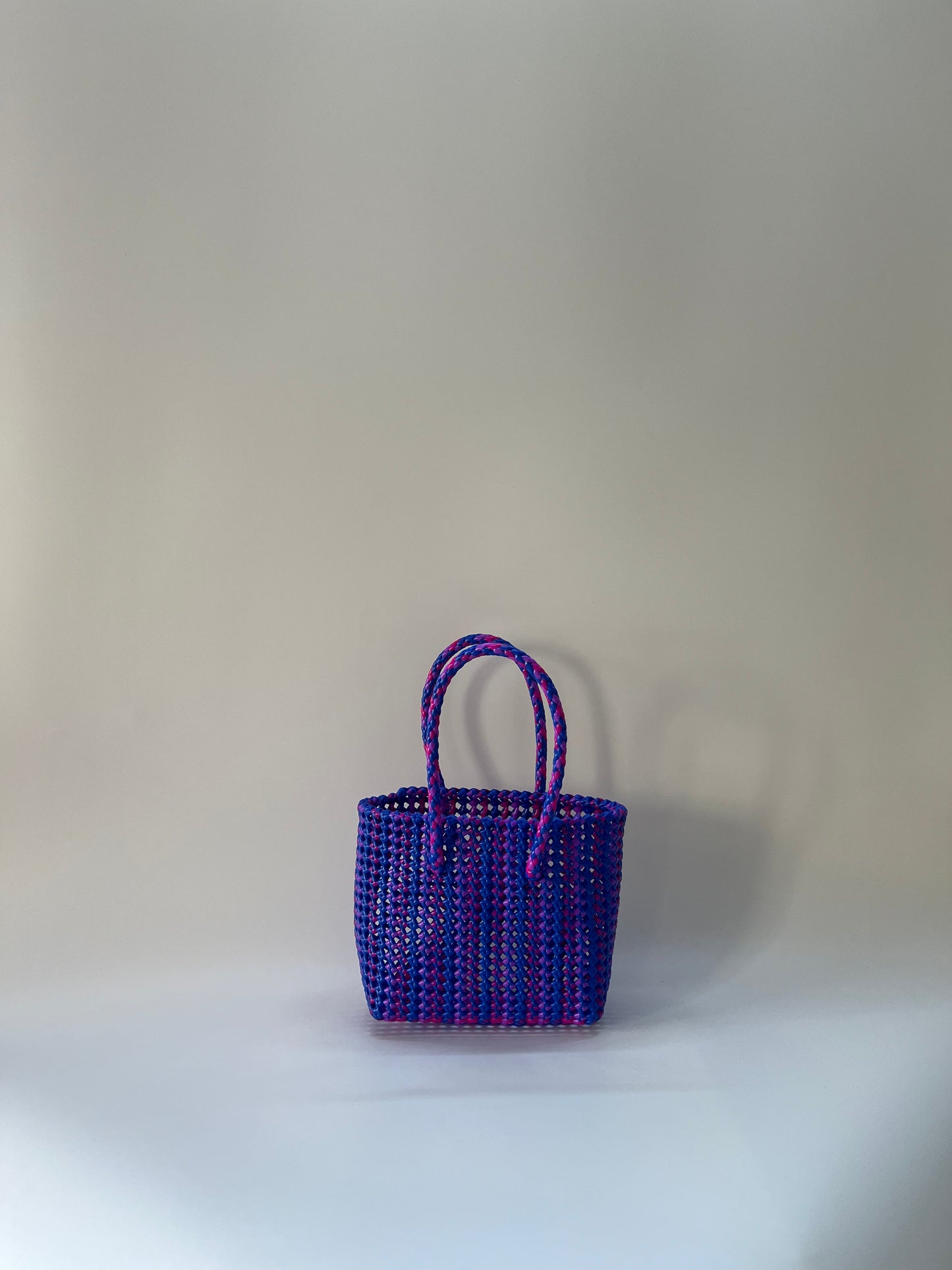 N°223S - SAC CABAS TRESSÉ MAIN - PETIT - multicolors
