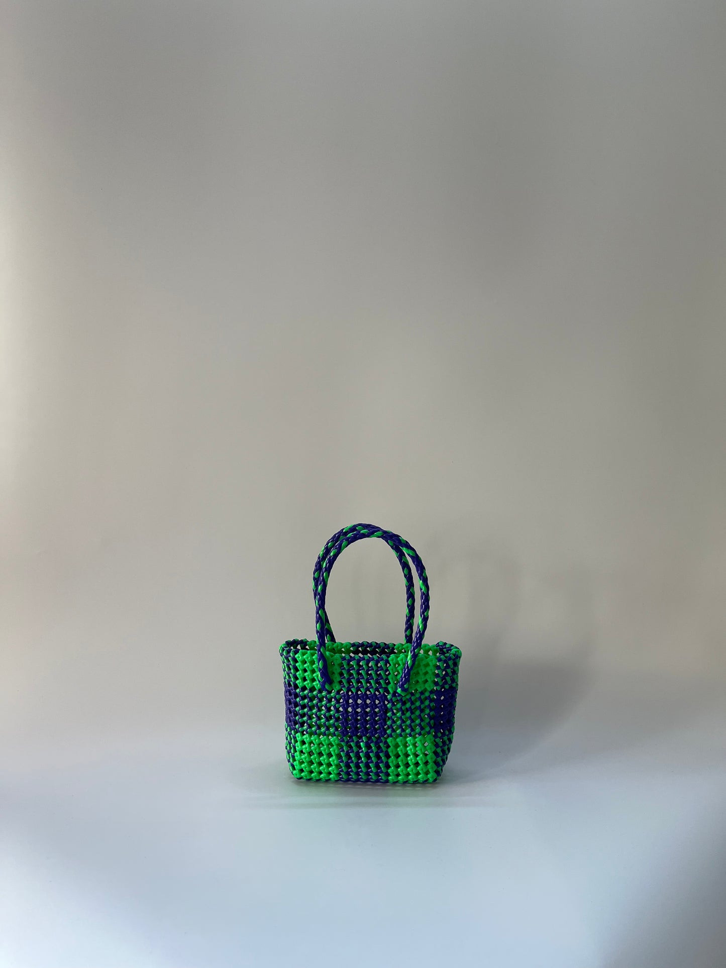 N°49XS - SAC COLORÉ - MINI - vert fluo & bleu foncé