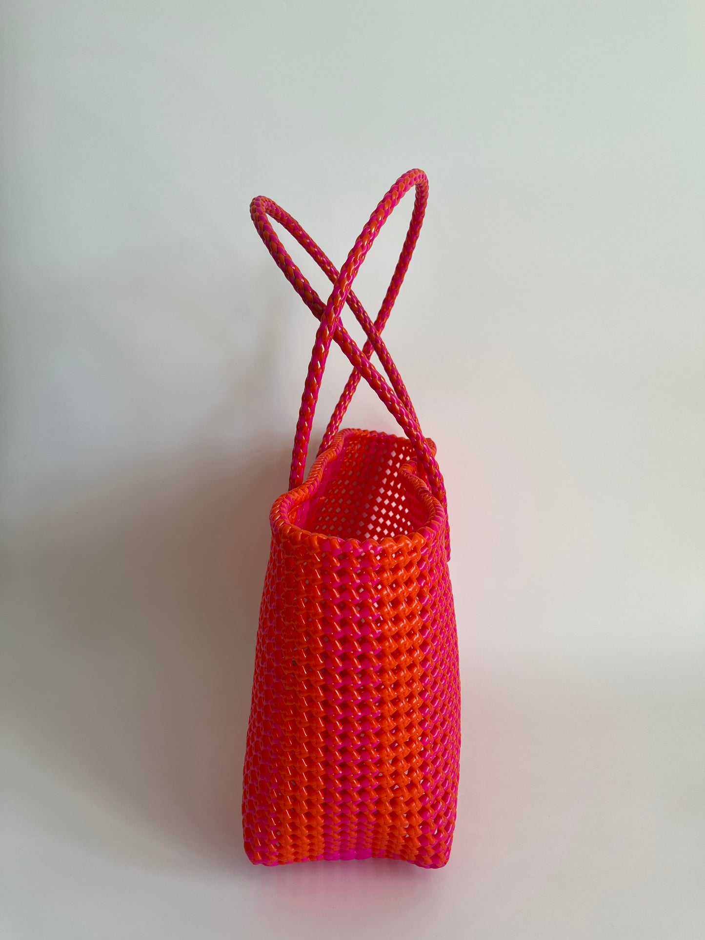 N°113L bis - SAC COLORÉ - GRAND - rose fluo & orange