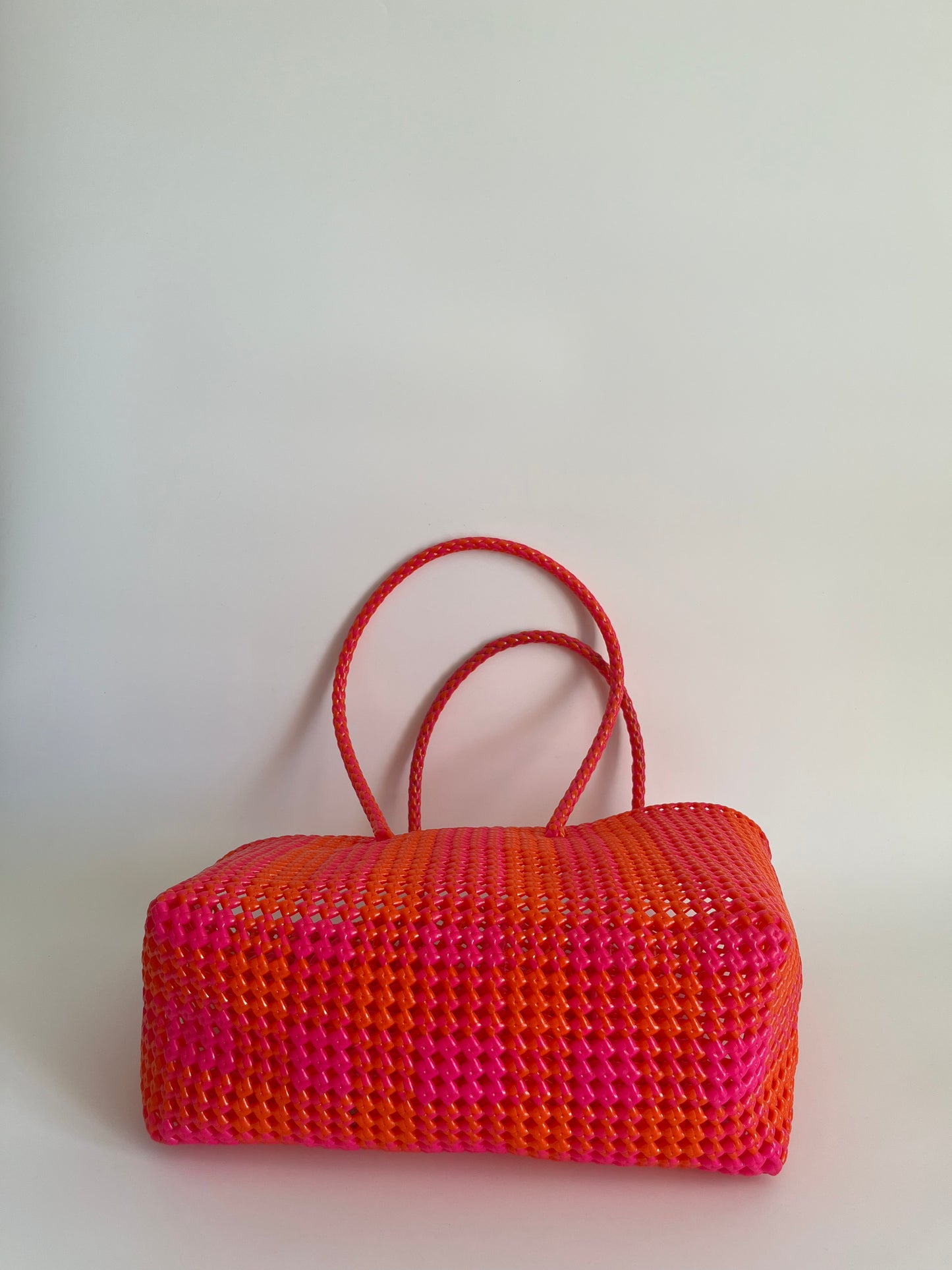 N°113L bis - SAC COLORÉ - GRAND - rose fluo & orange