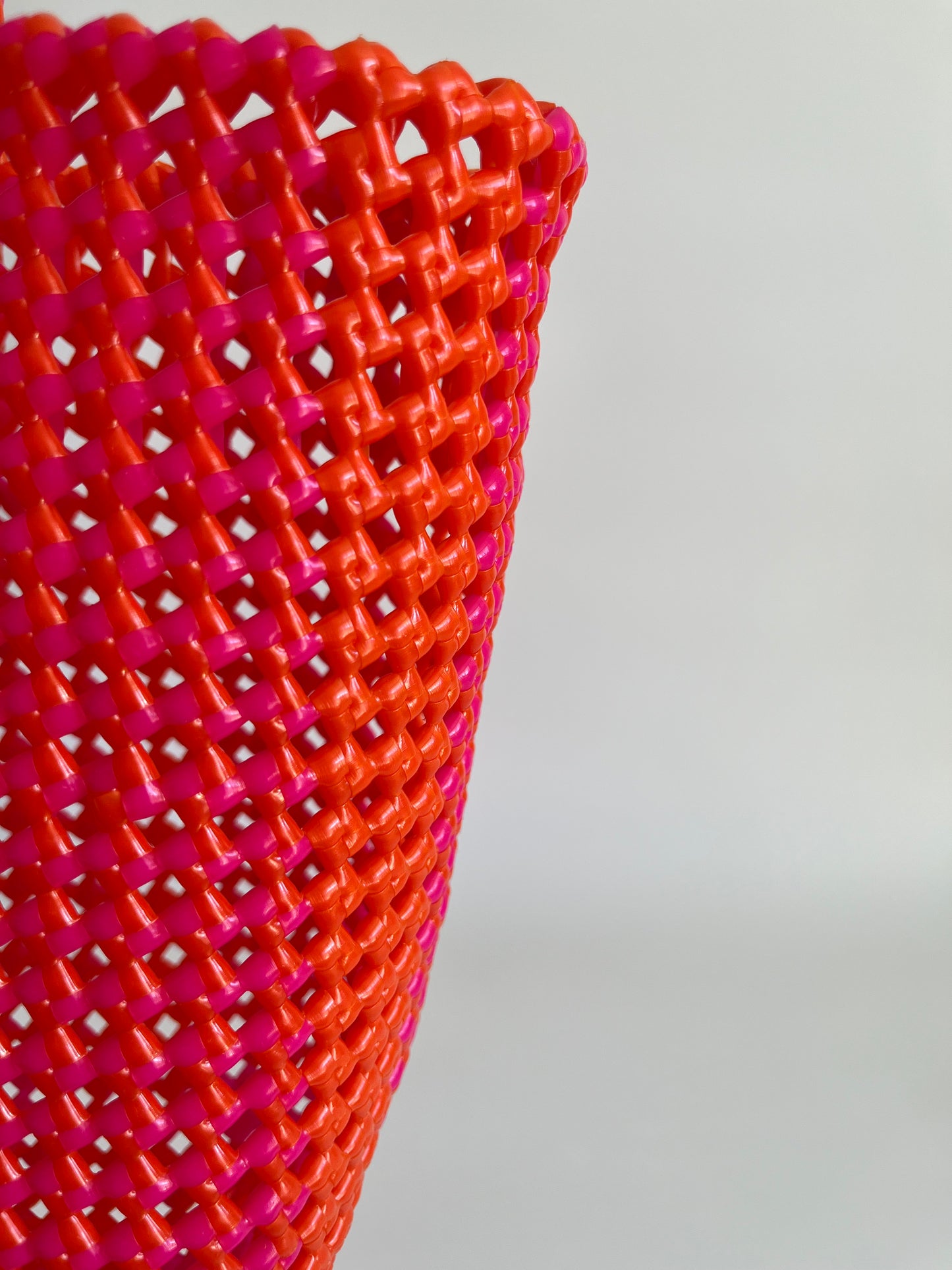N°113L bis - SAC COLORÉ - GRAND - rose fluo & orange