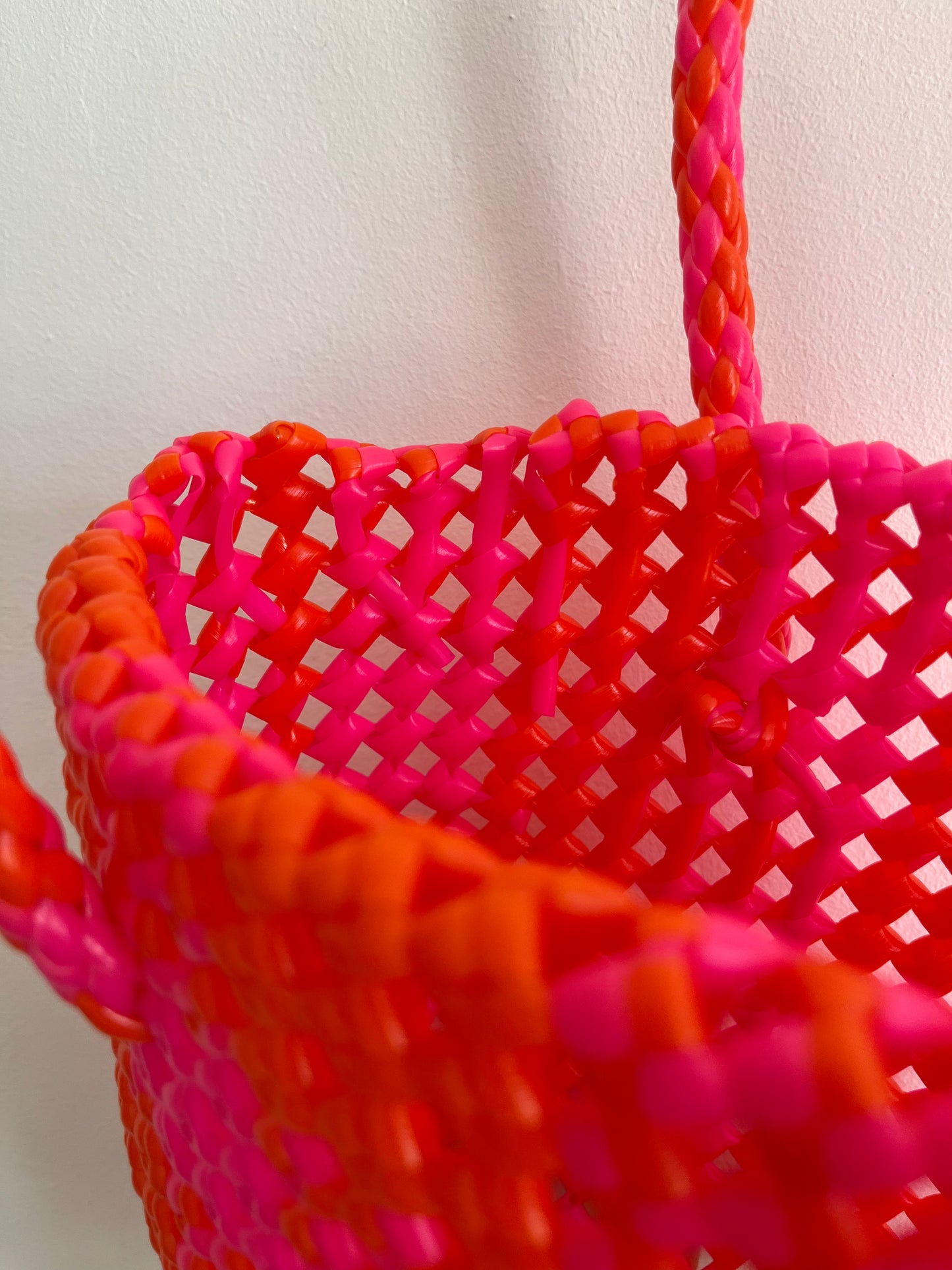 No. 113XS - IMPERFECT BASKET BAG - MINI - neon pink & orange