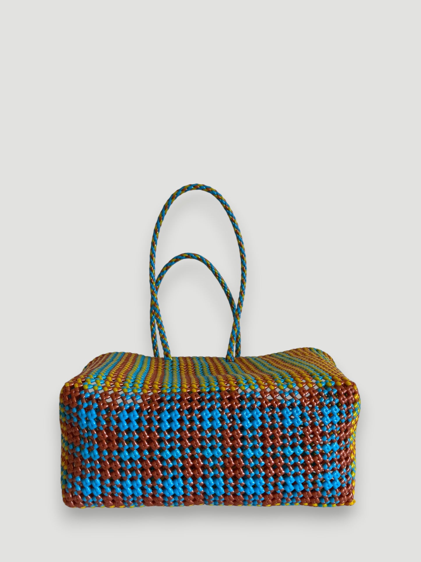 N°407L - SAC PANIER TRESSÉ MAIN - GRAND - multicolors