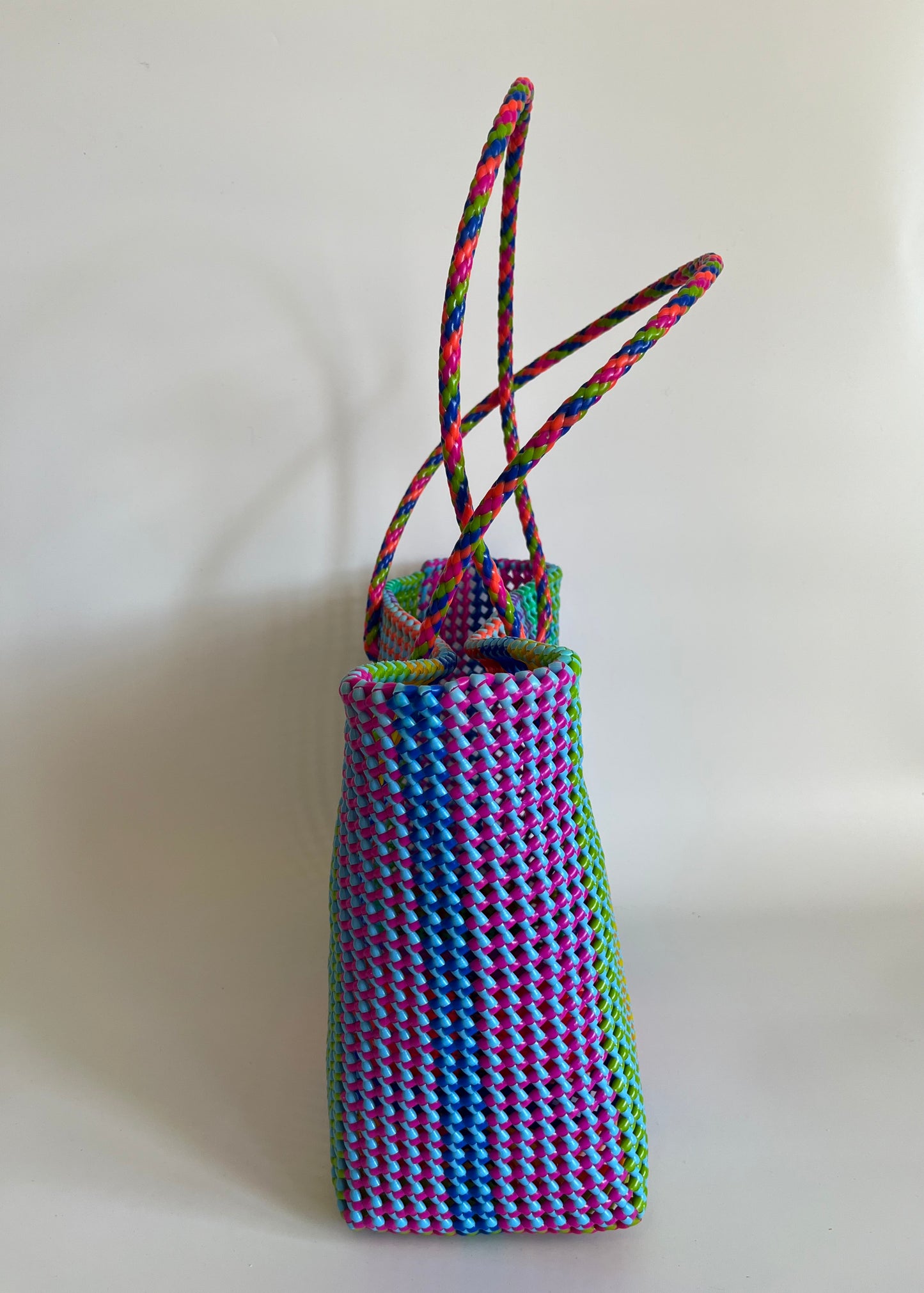 N°411XL - SAC CABAS TRESSÉ MAIN - MAXI - multicolors