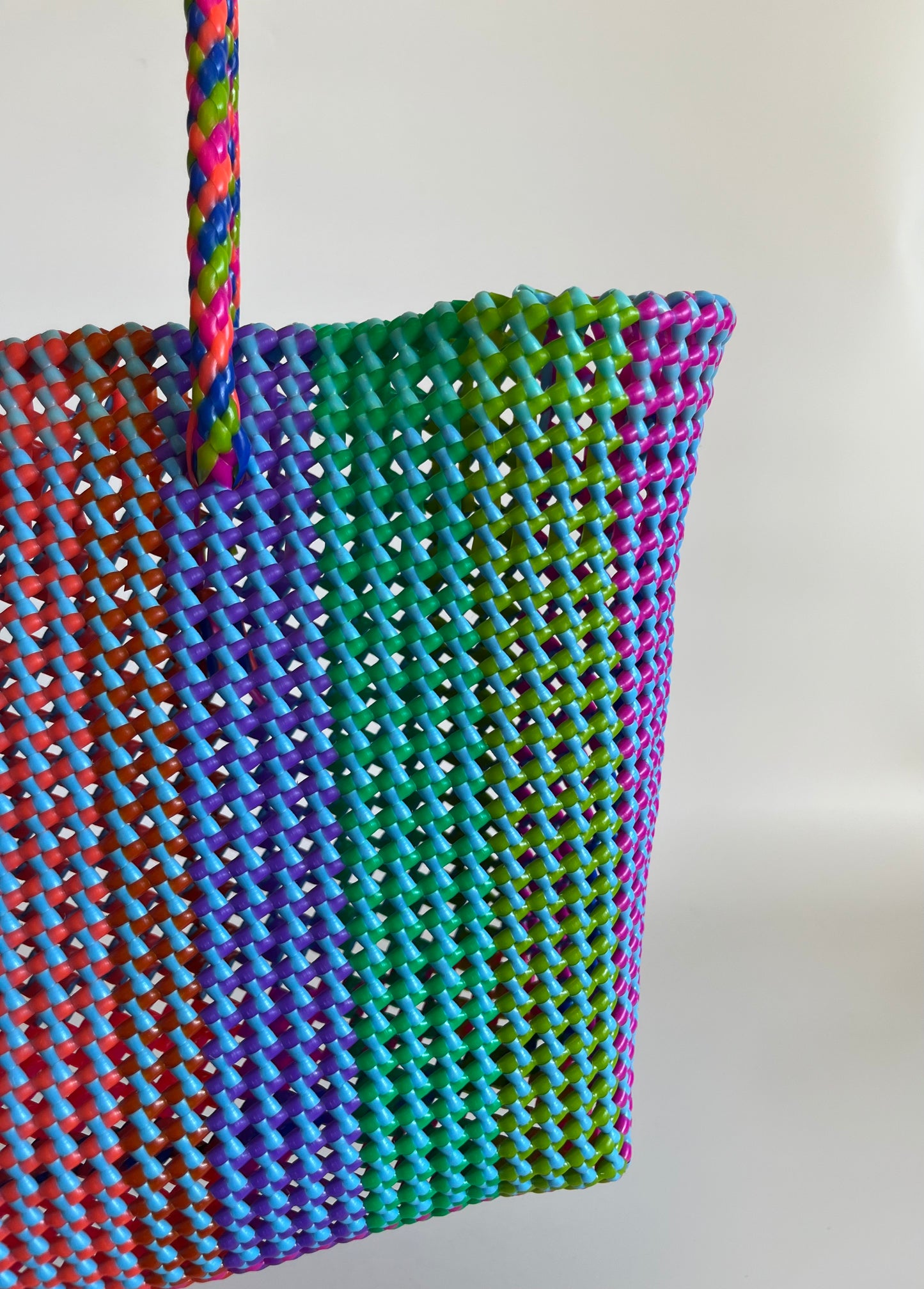 N°411XL - SAC CABAS TRESSÉ MAIN - MAXI - multicolors