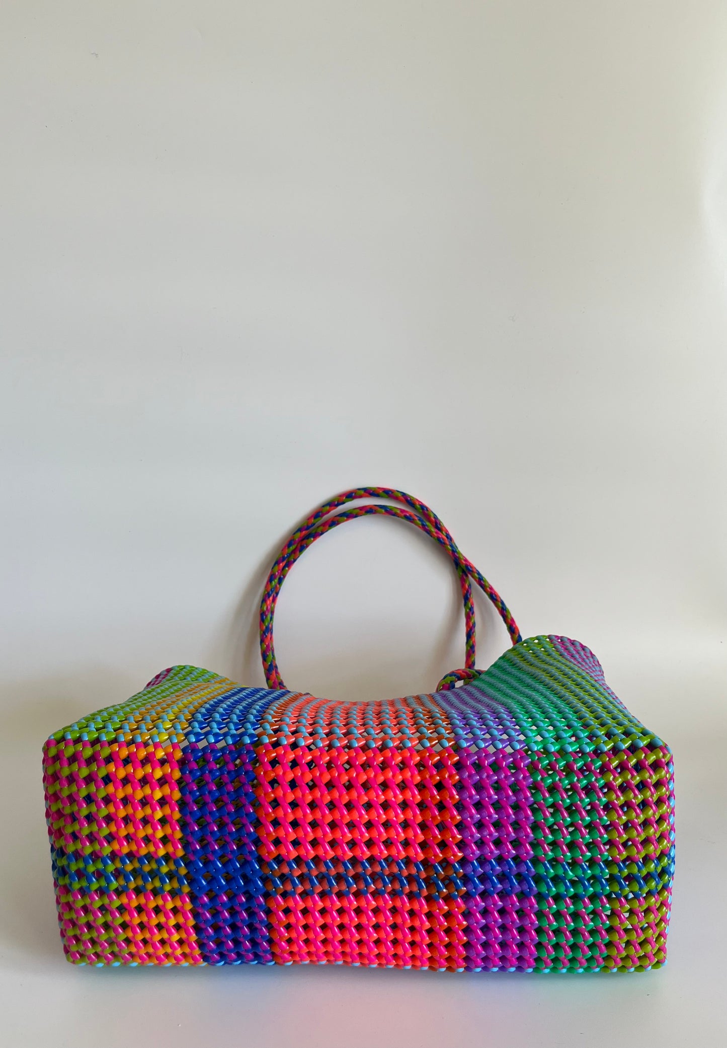 N°411XL - SAC CABAS TRESSÉ MAIN - MAXI - multicolors