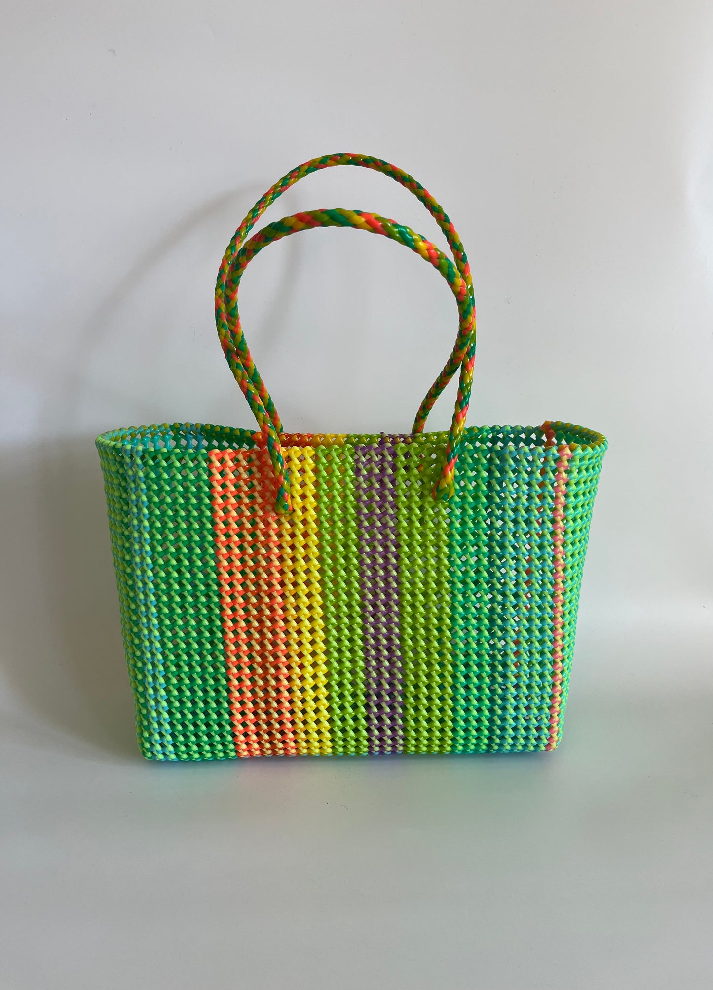 N°412XL - SAC CABAS TRESSÉ MAIN - MAXI - multicolors