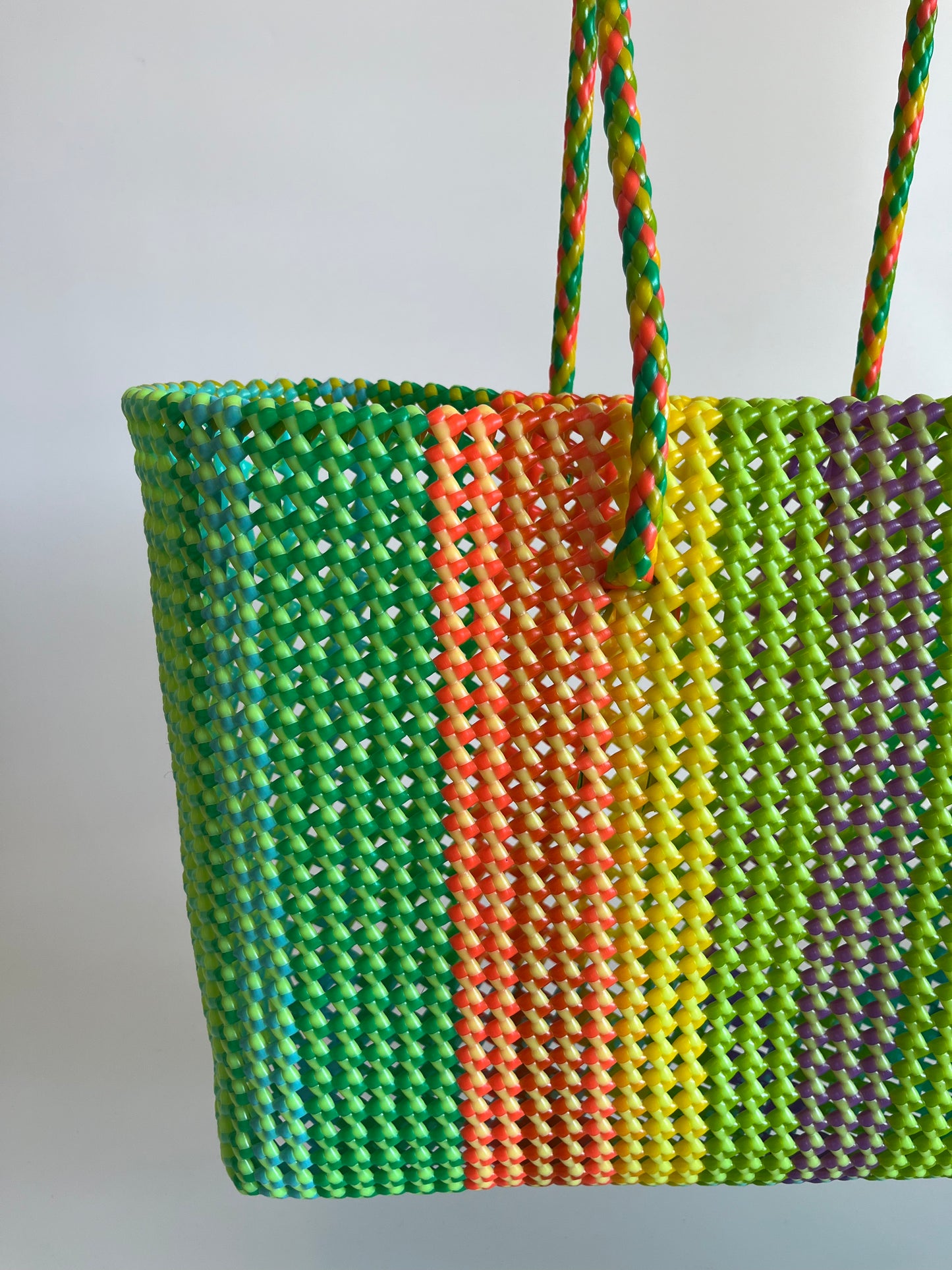 N°412XL - SAC CABAS TRESSÉ MAIN - MAXI - multicolors