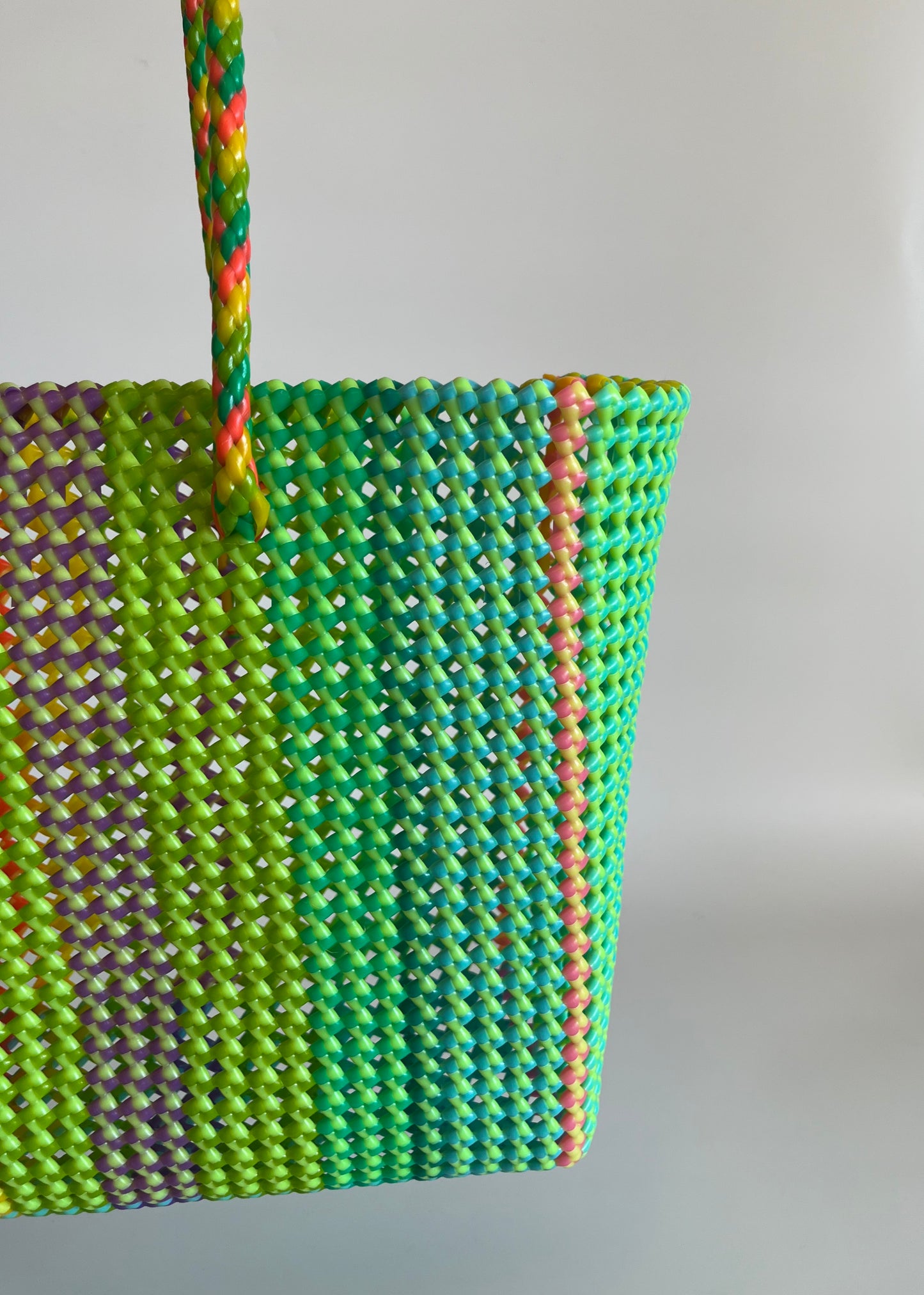 N°412XL - SAC CABAS TRESSÉ MAIN - MAXI - multicolors