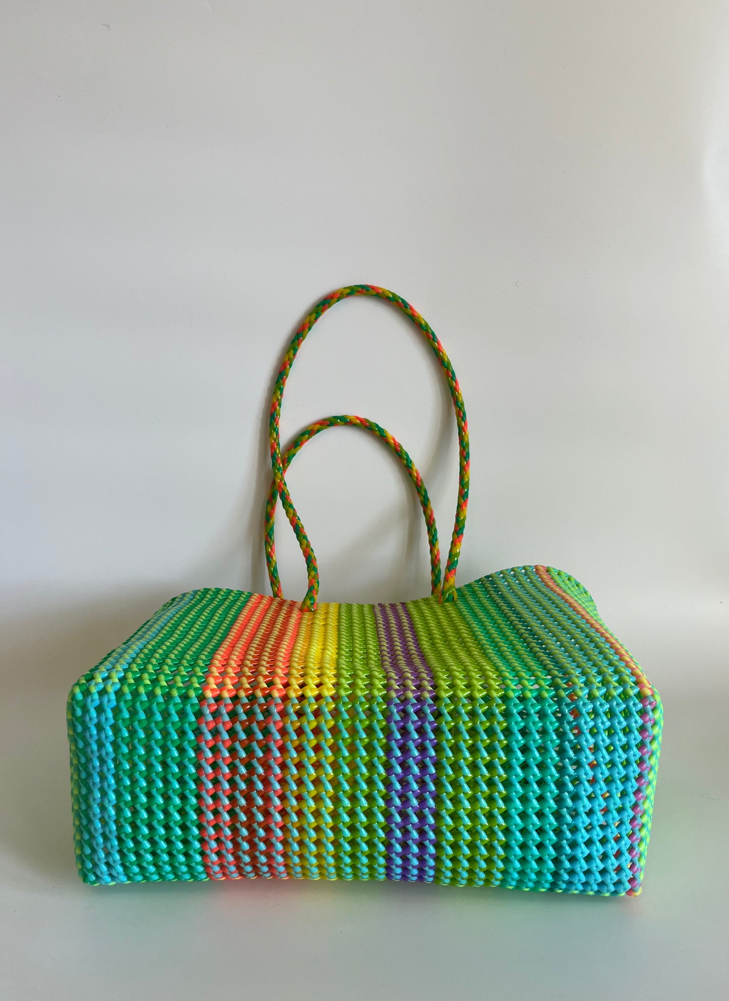 N°412XL - SAC CABAS TRESSÉ MAIN - MAXI - multicolors