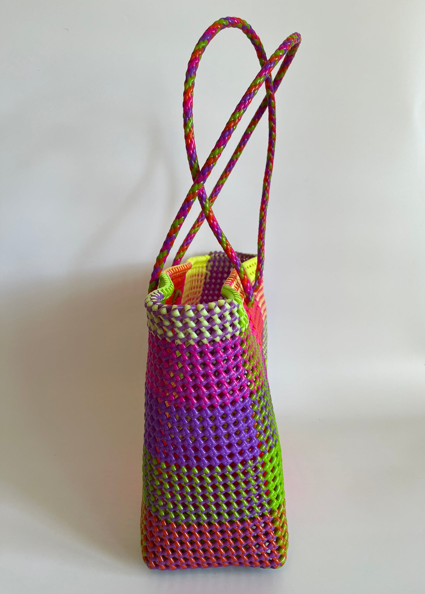 N°413XL - SAC CABAS TRESSÉ MAIN - MAXI - multicolors