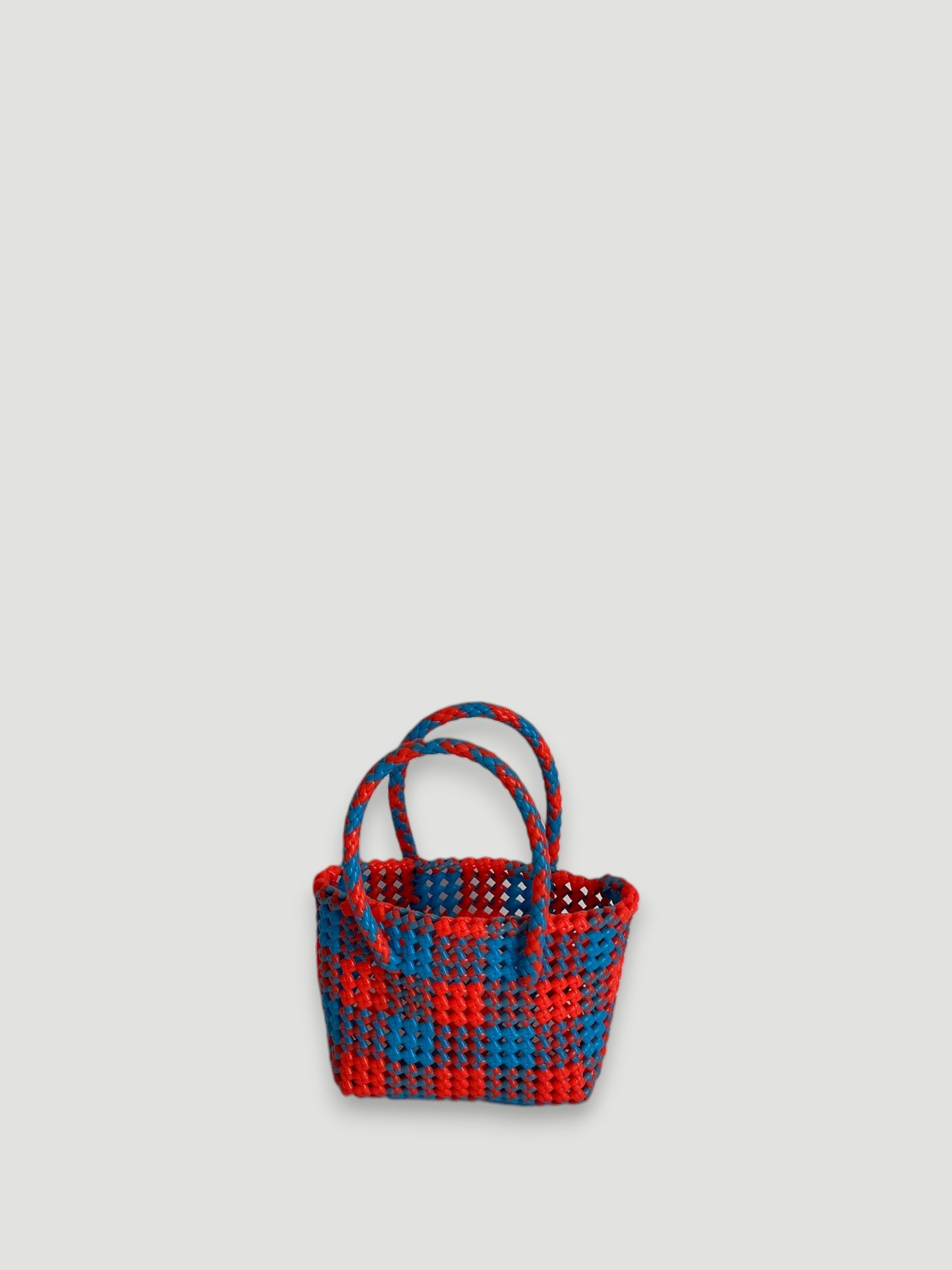 N°49XS - SAC PANIER ARCHIVES - MINI - orange fluo & bleu clair