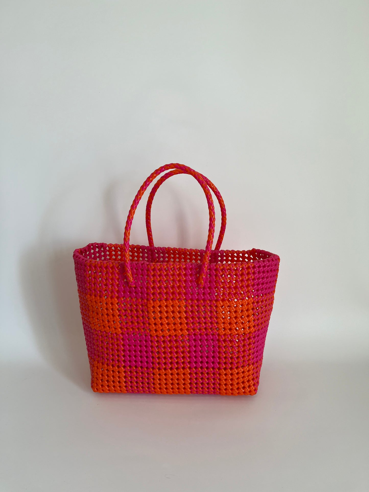 N°11L - SAC COLORÉ - GRAND - rose foncé & rouge clair
