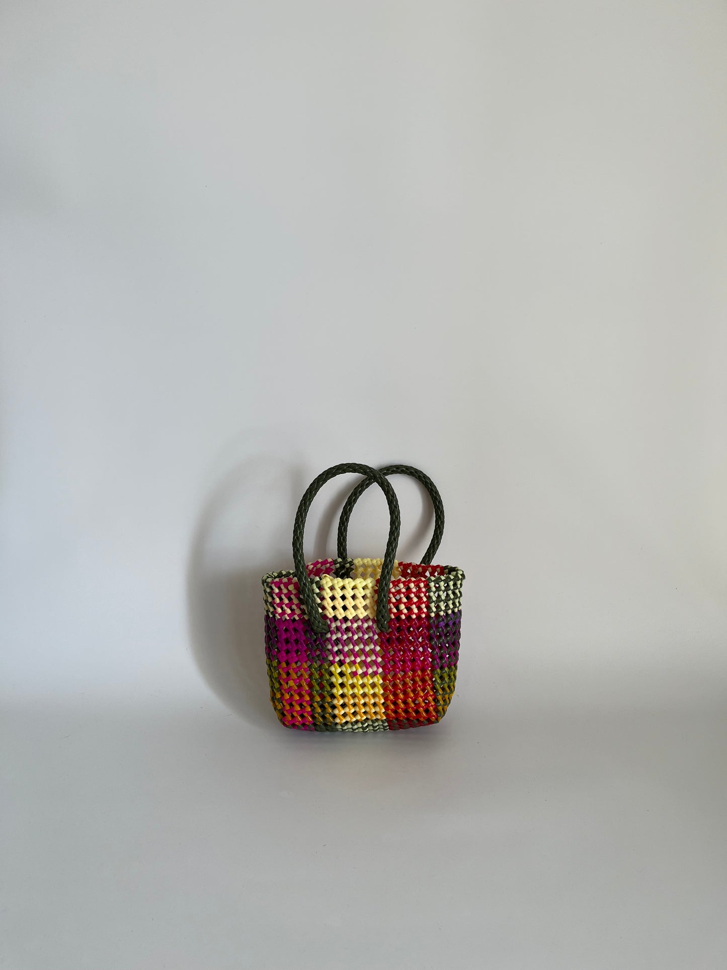 N°234XS - SAC CABAS TRESSÉ MAIN - MINI - multicolors