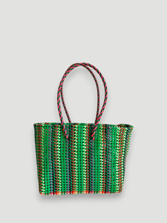N°419L - SAC PANIER TRESSÉ MAIN - GRAND - multicolors
