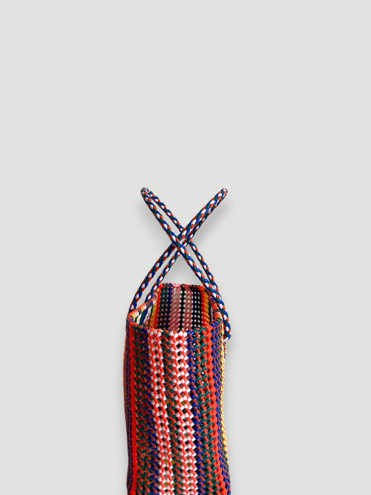 N°427L - SAC PANIER TRESSÉ MAIN - GRAND - multicolors