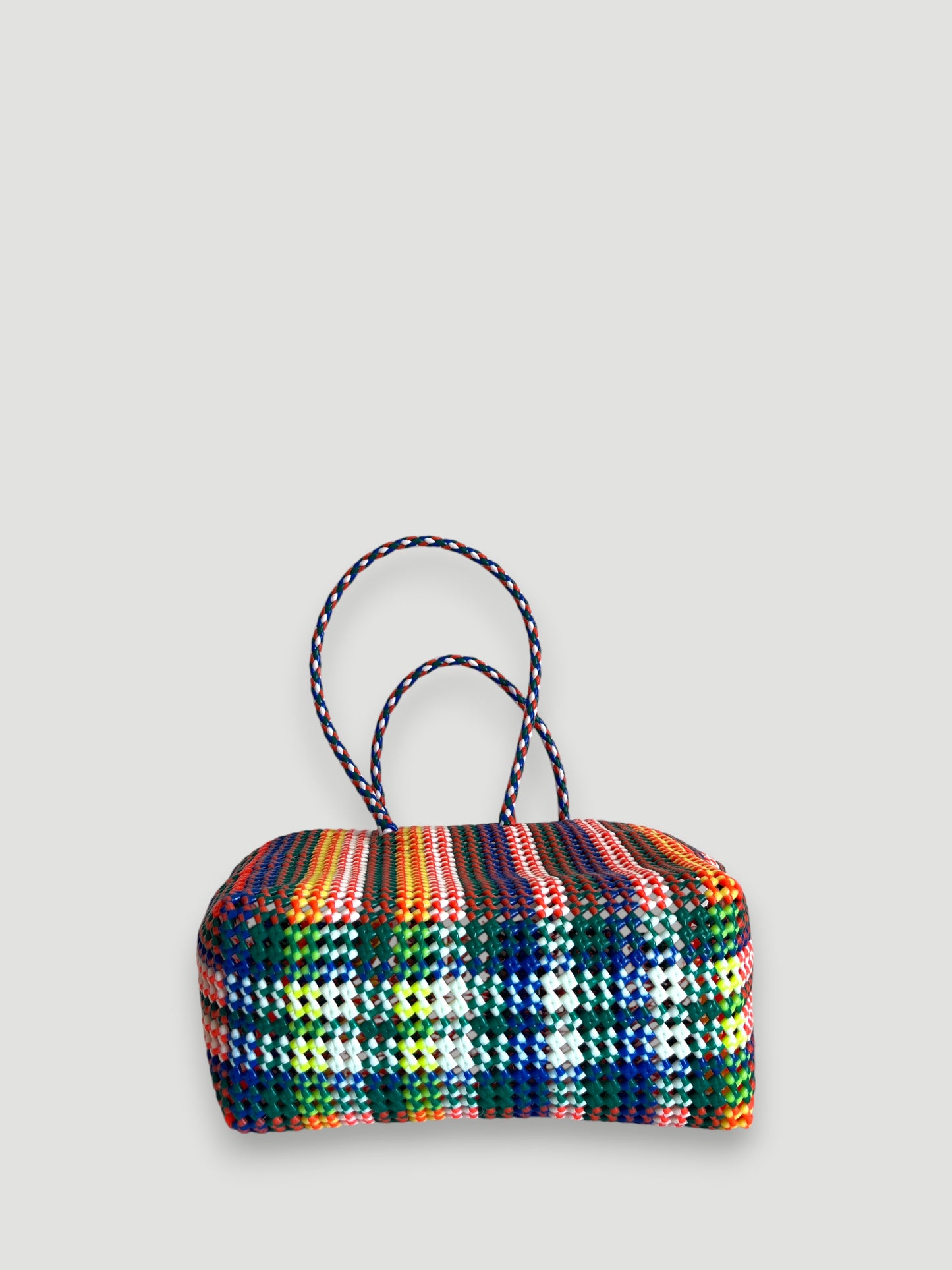N°427L - SAC PANIER TRESSÉ MAIN - GRAND - multicolors