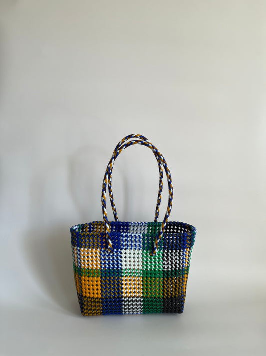 N°434M - SAC CABAS TRESSÉ MAIN - MOYEN - multicolors