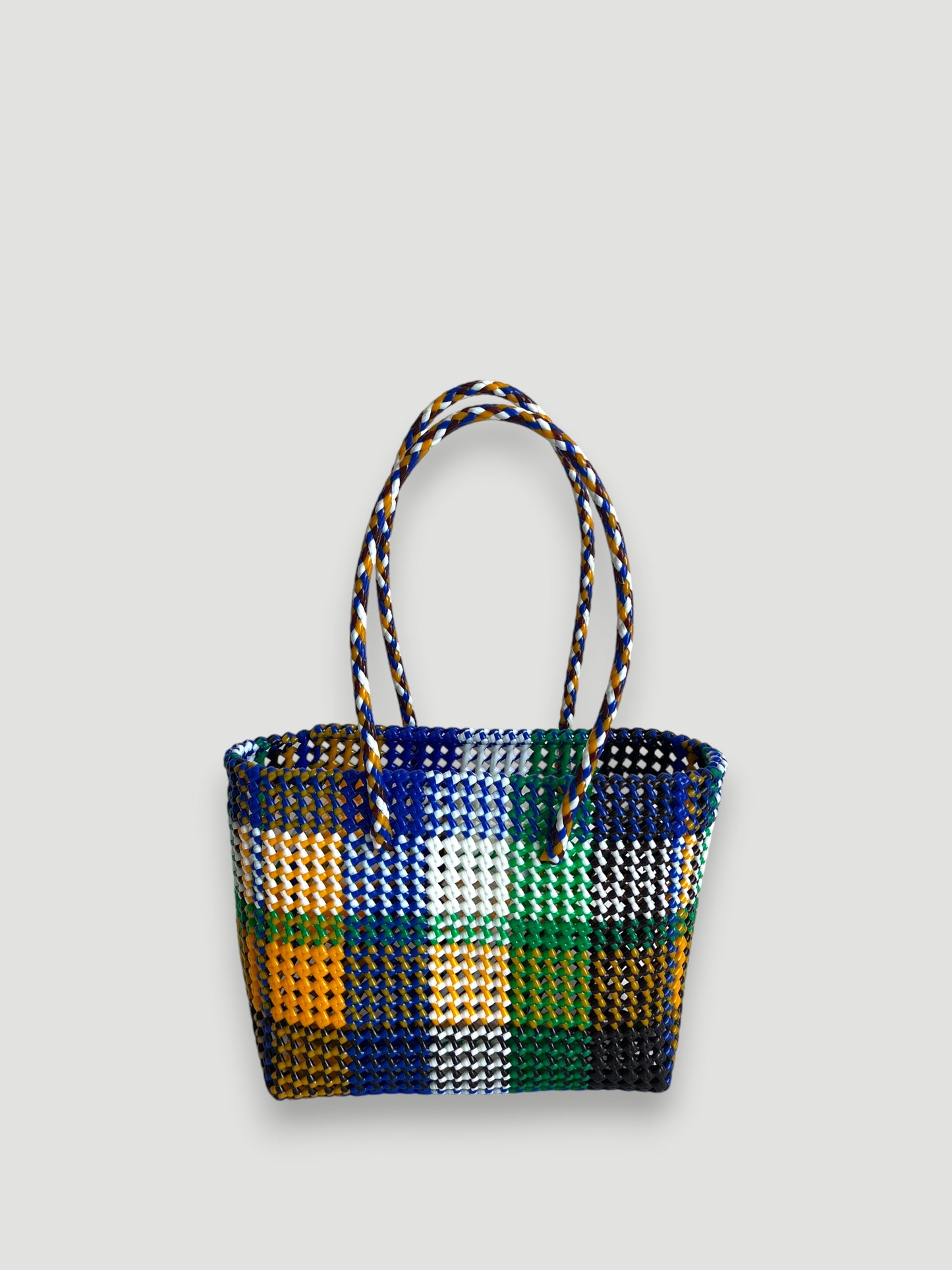 N°434M - SAC PANIER TRESSÉ MAIN - MOYEN - multicolors