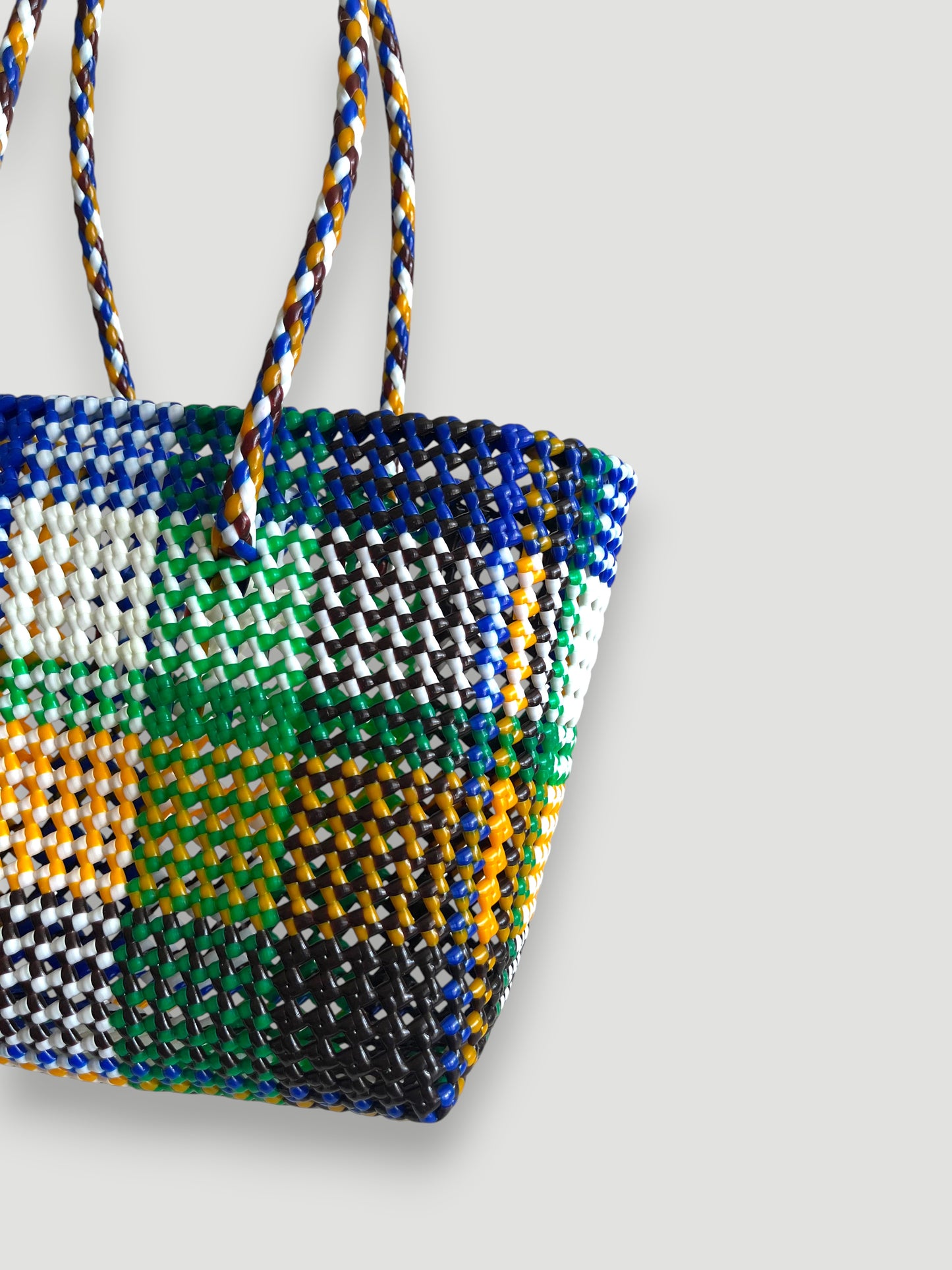 N°434M - SAC PANIER TRESSÉ MAIN - MOYEN - multicolors