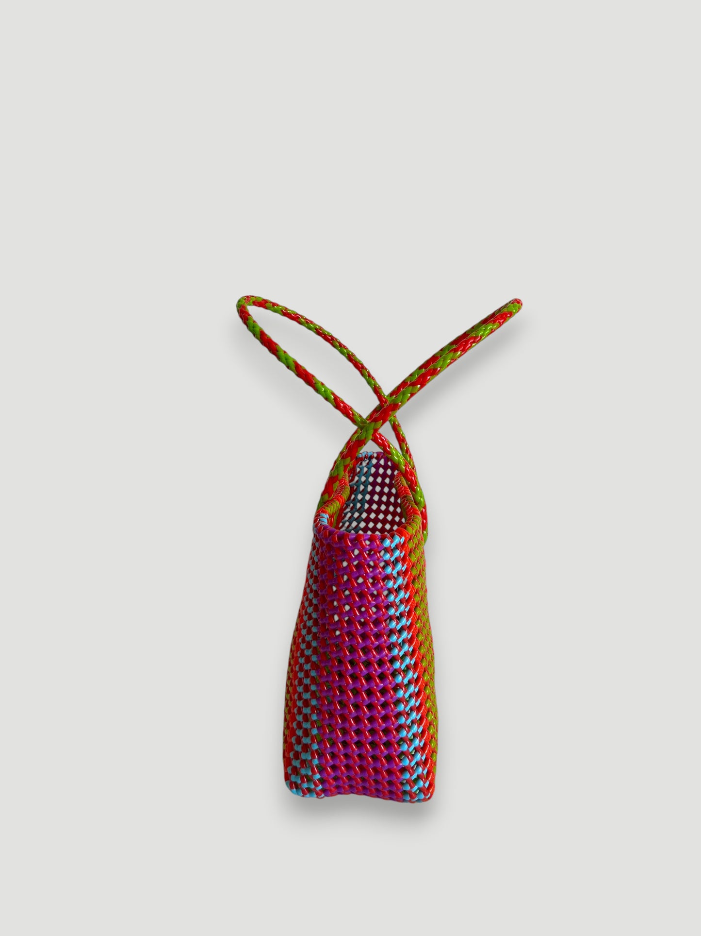 N°438M - SAC PANIER TRESSÉ MAIN - MOYEN - multicolors