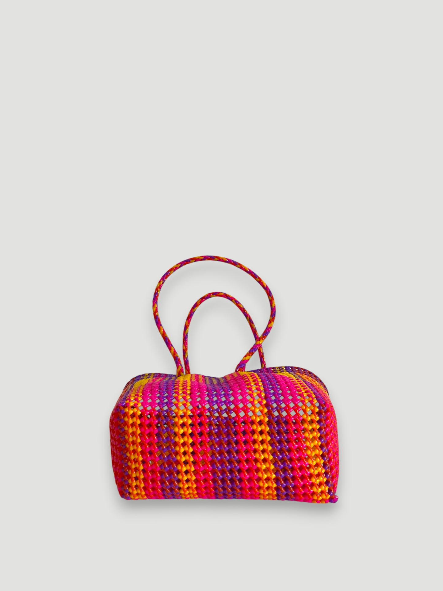 N°440M - SAC PANIER TRESSÉ MAIN - MOYEN - multicolors