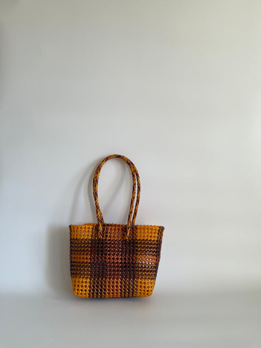 N°468S - SAC CABAS TRESSÉ MAIN - PETIT - multicolors