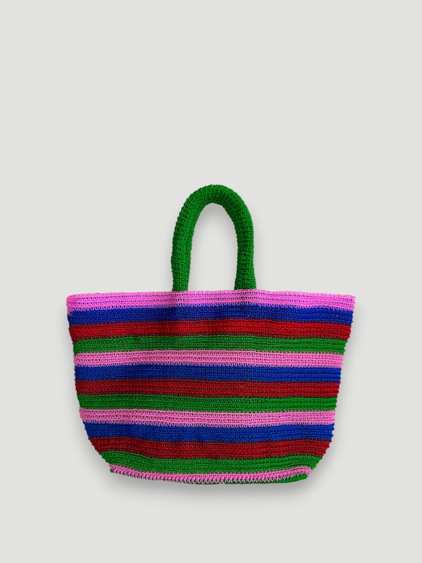 N°26SC - SAC PANIER CROCHET STRI XL - MAXI - multicolors