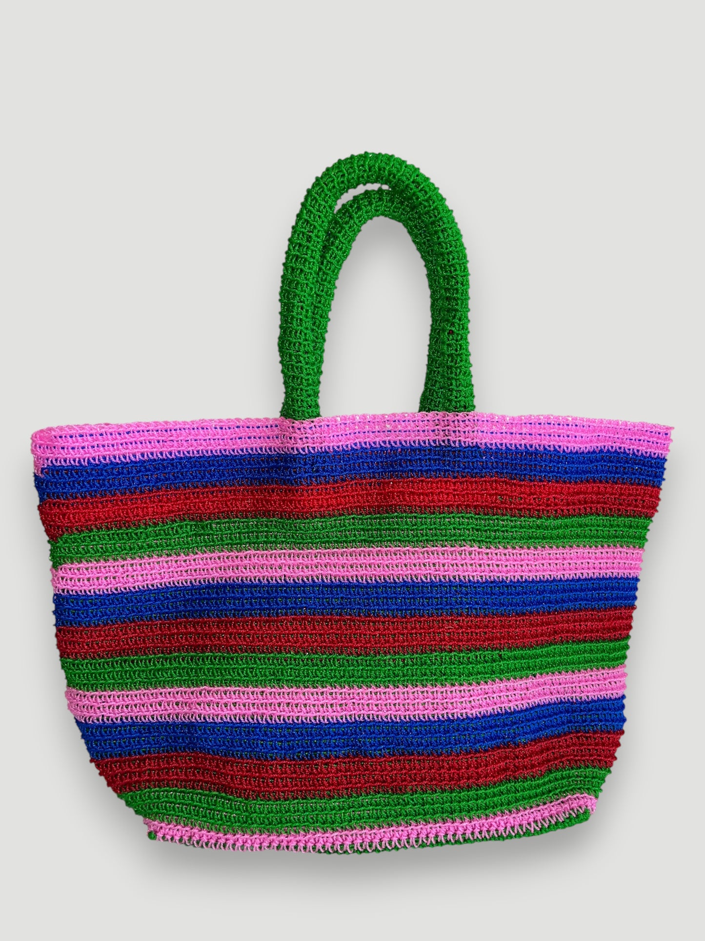 N°26SC - SAC PANIER CROCHET STRI XL - MAXI - multicolors
