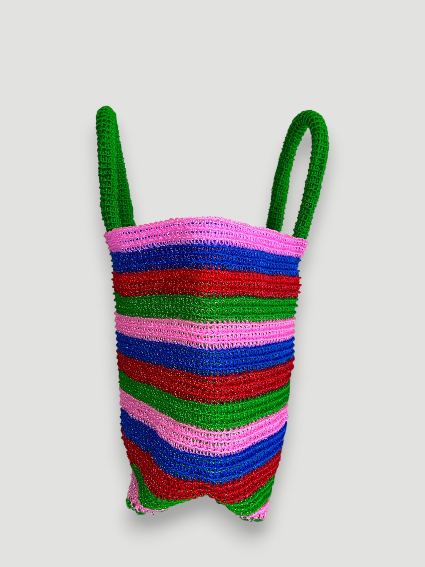N°26SC - SAC PANIER CROCHET STRI XL - MAXI - multicolors