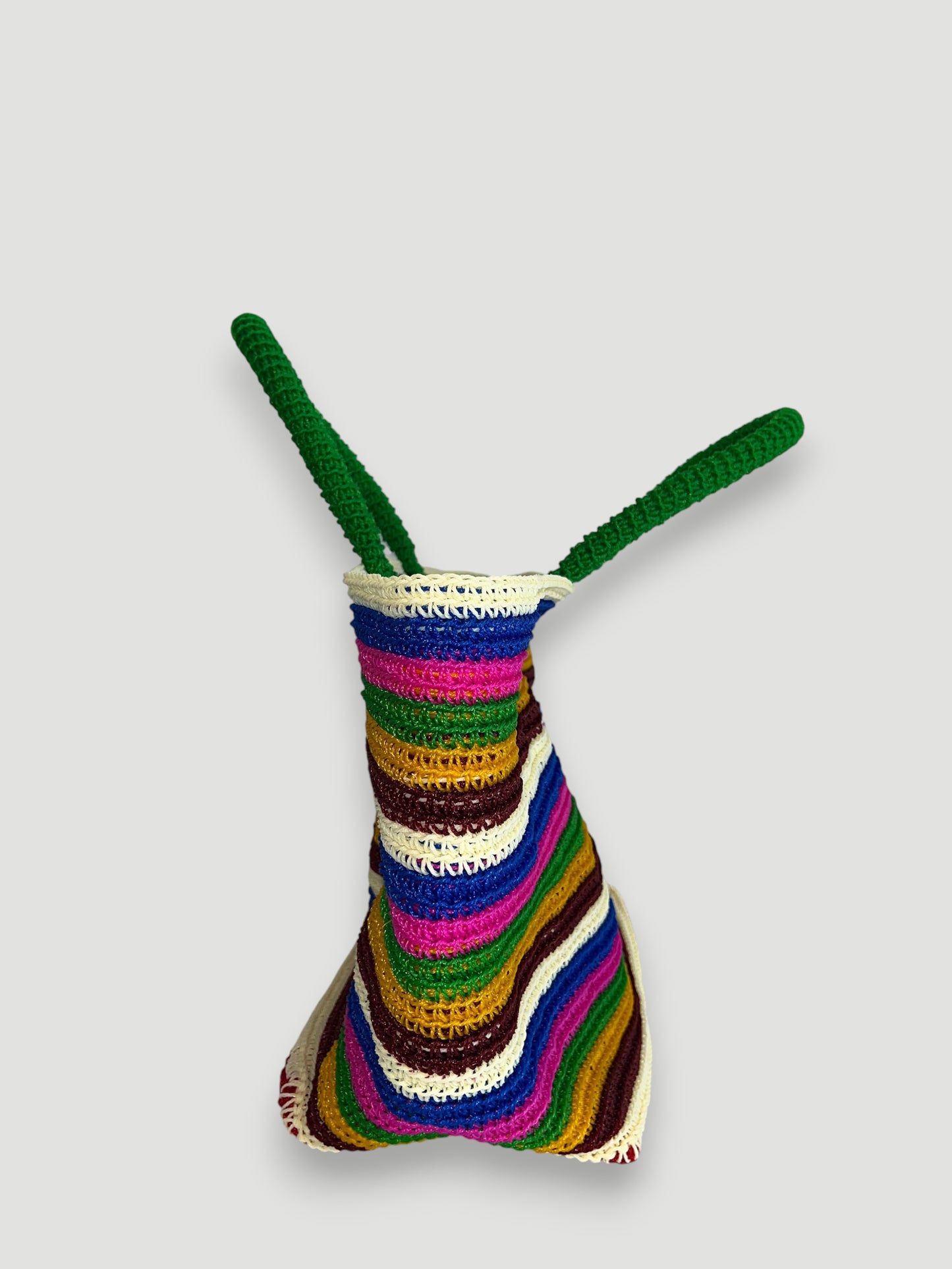 N°4SC - SAC PANIER CROCHET STRIE XL - MAXI - multicolors