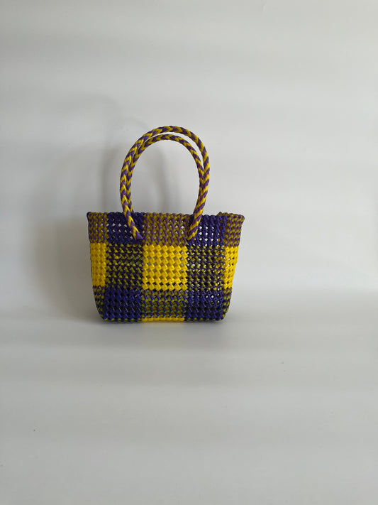 N°271S - SAC IMPARFAIT - PETIT - violet foncé & jaune