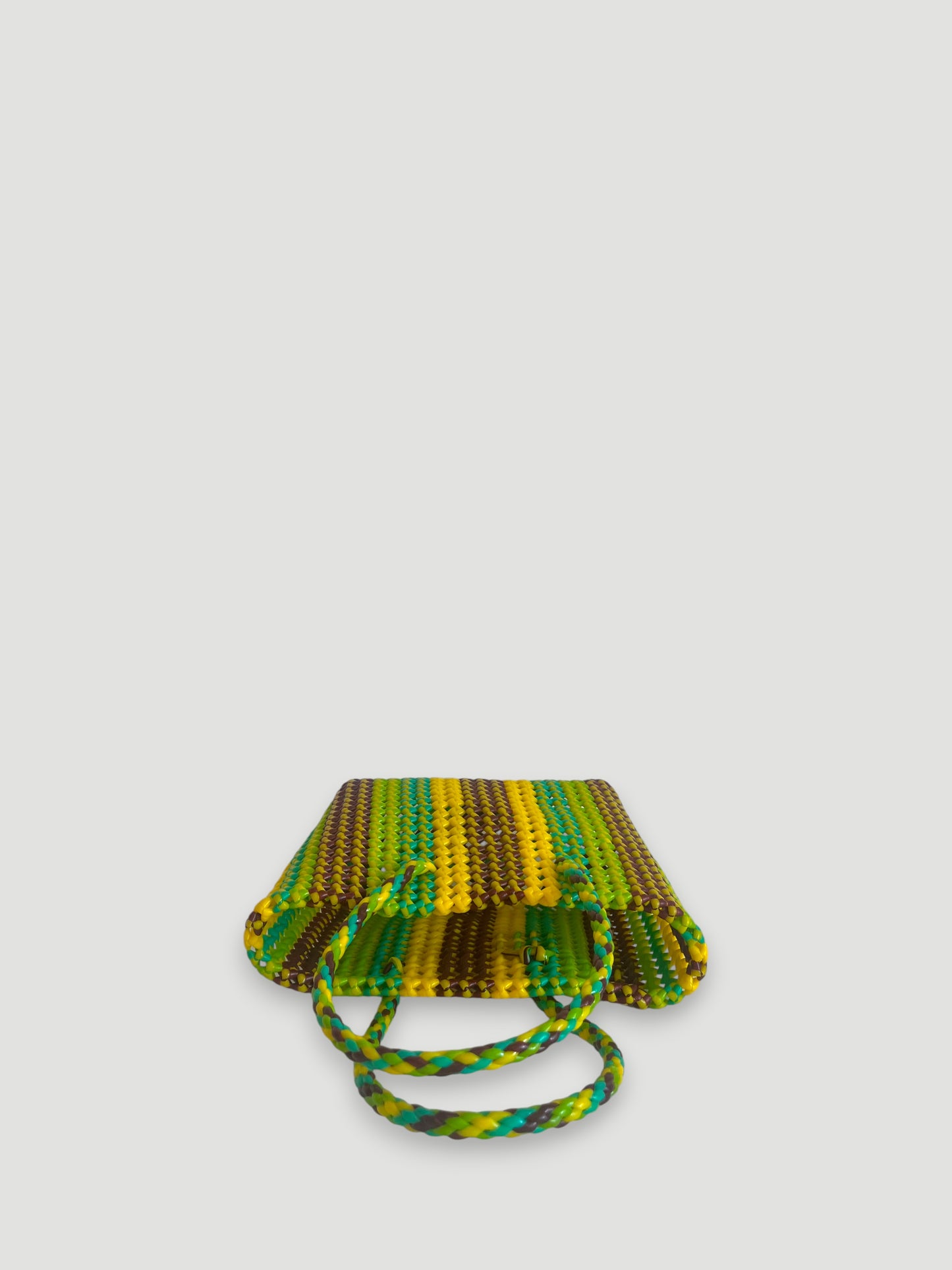 N°245S - SAC PANIER TRESSÉ MAIN - PETIT - multicolors