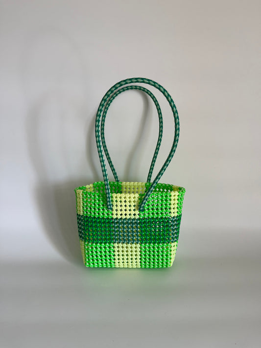 N°246S - SAC CABAS TRESSÉ MAIN - PETIT - multicolors