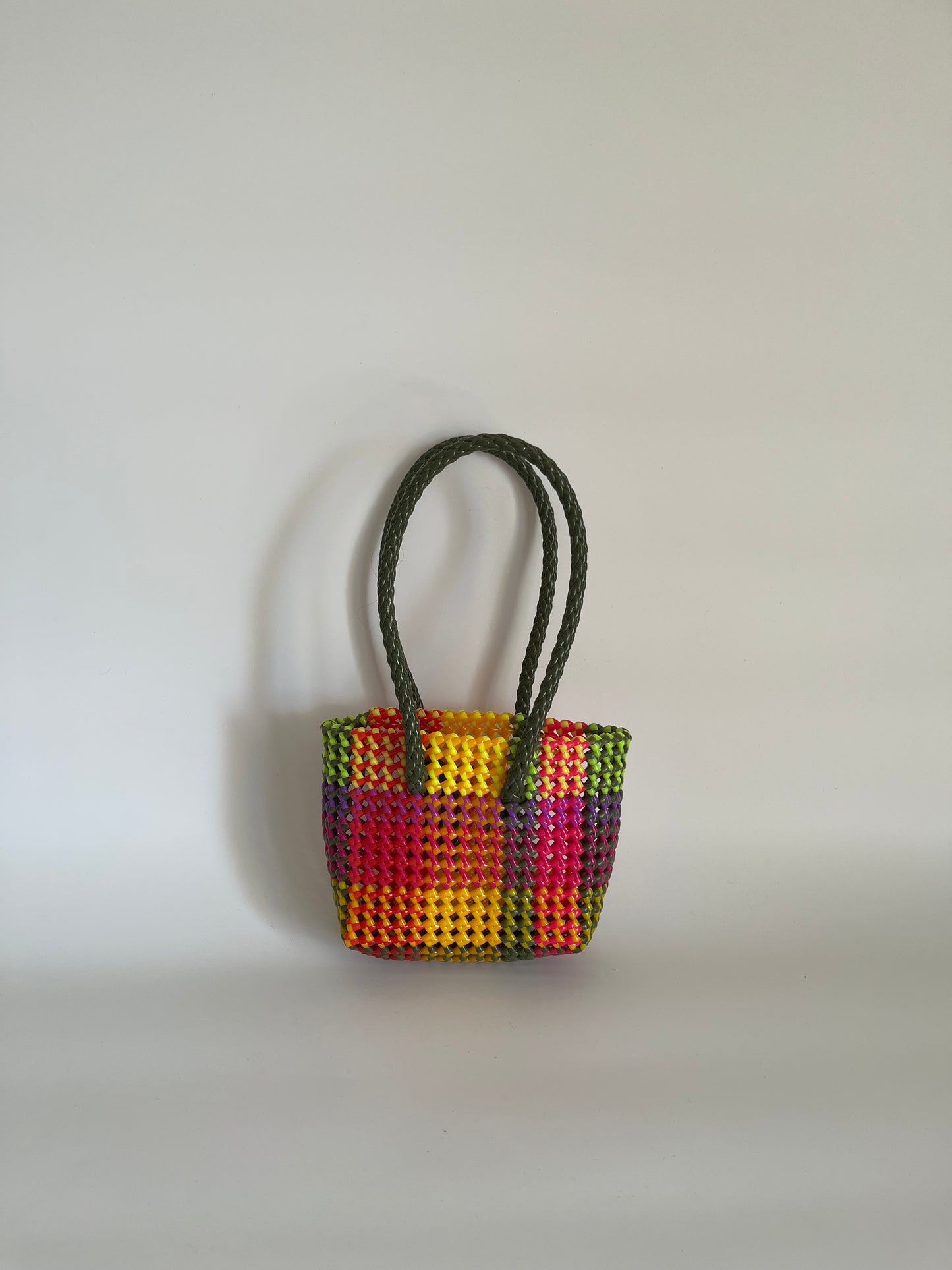 N°234XS - SAC CABAS TRESSÉ MAIN - MINI - multicolors