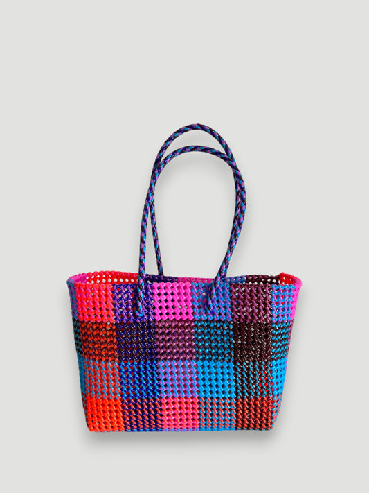 No. 485L - Hand-woven basket bag - large - multicoloured